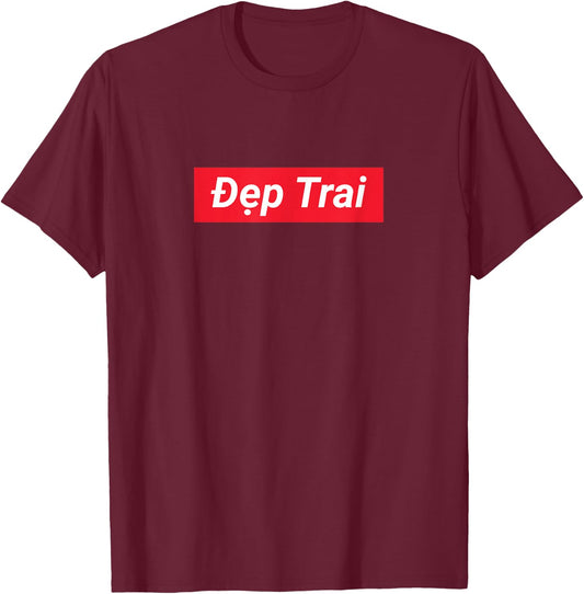 Funny Pho Dep Trai Red Box Vietnamese Handsome Viet Asian T-Shirt - T-Shirt | Maroon