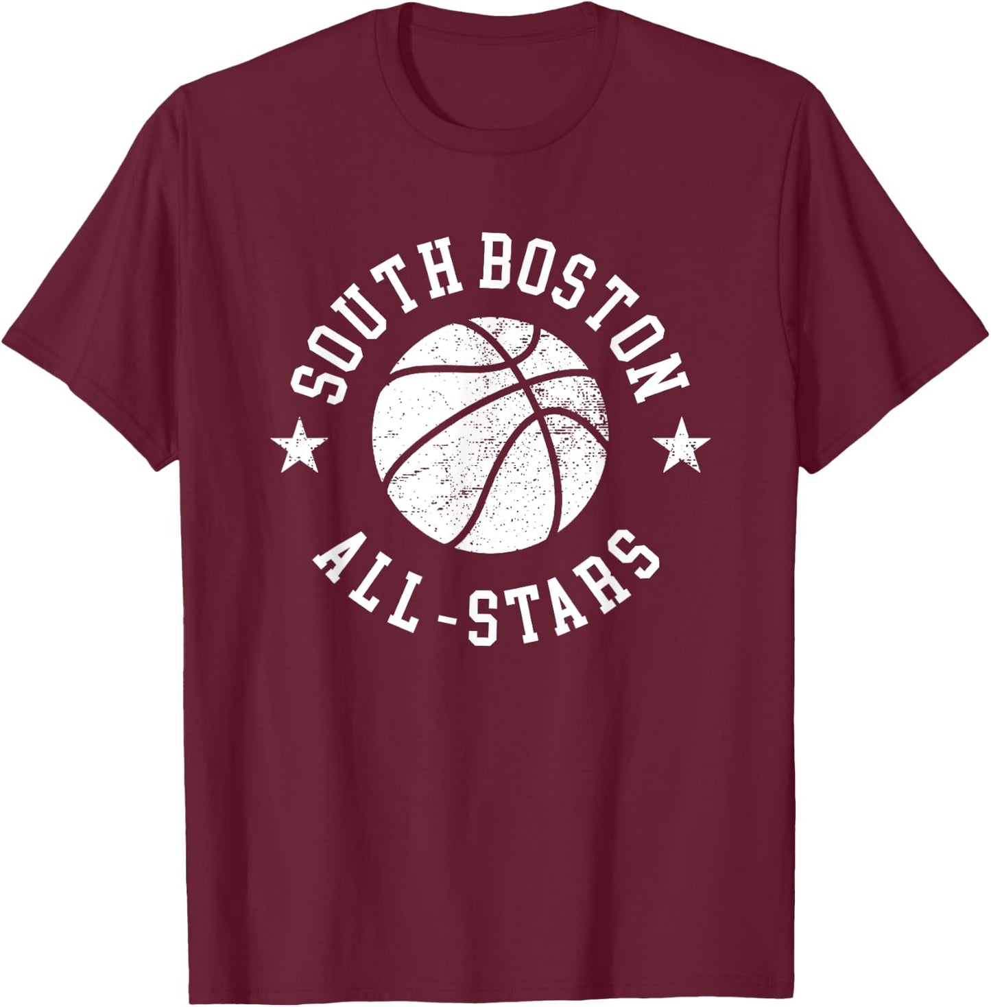 South Boston Vintage All-Stars Retro 80s Basketball T-Shirt - T-Shirt | Maroon