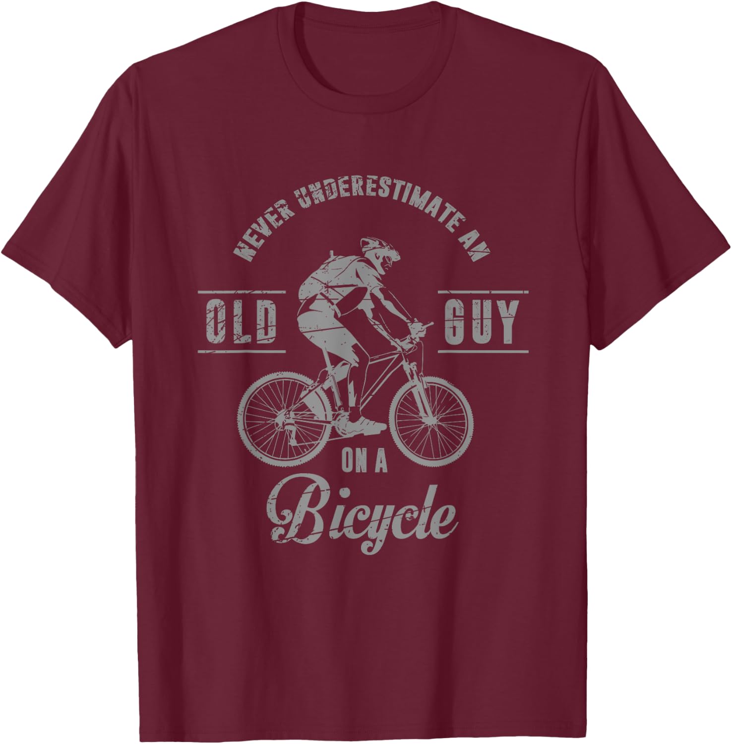 Retired Mountain Bike Biking Cycling MTB Bicycle T-Shirt - T-Shirt | Maroon