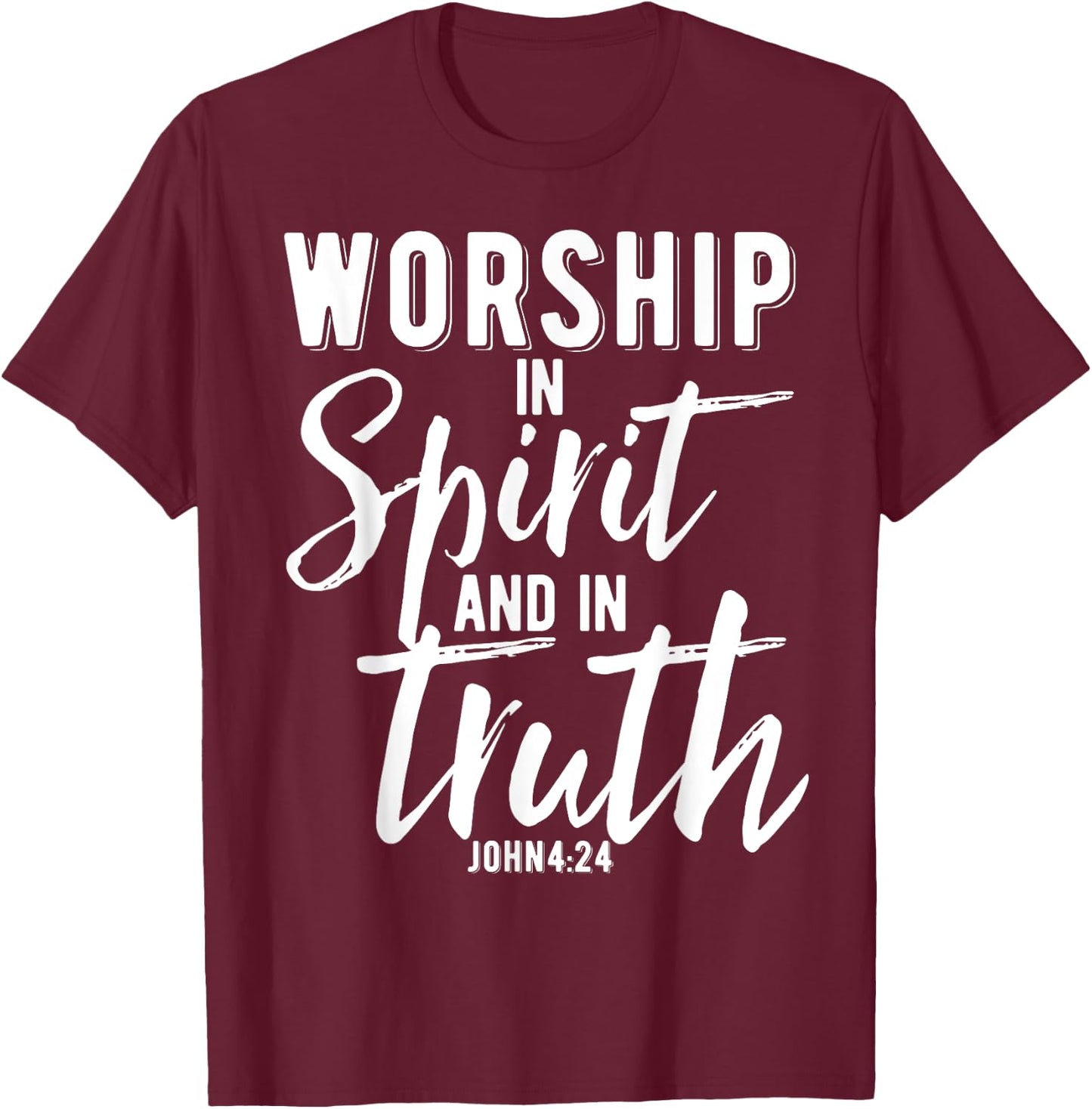 Christian Bible Verse Design Praise and Worship Team Gift T-Shirt - T-Shirt | Maroon
