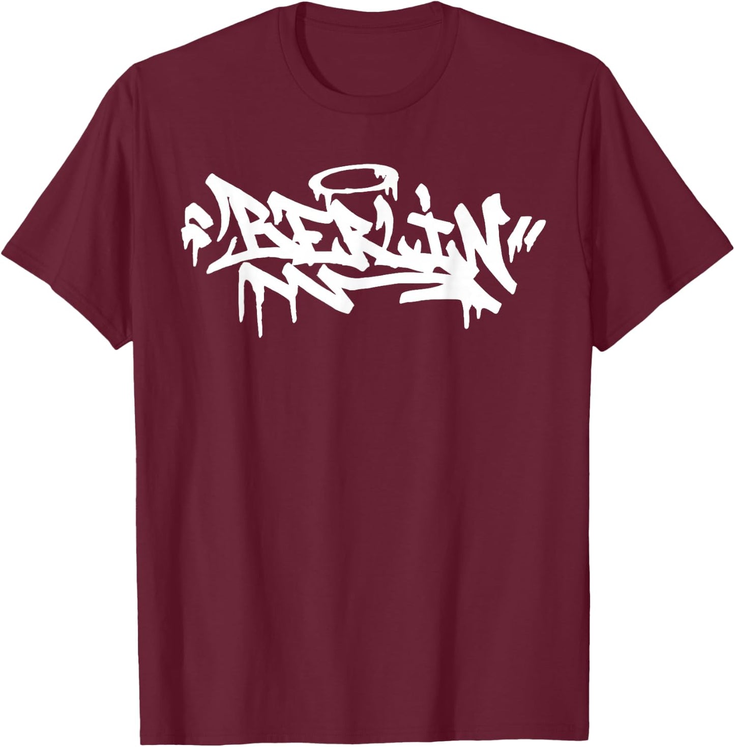 Berlin City Graffiti Street Art Hand Style Germany Hip Hop , black T-Shirt - T-Shirt | Maroon