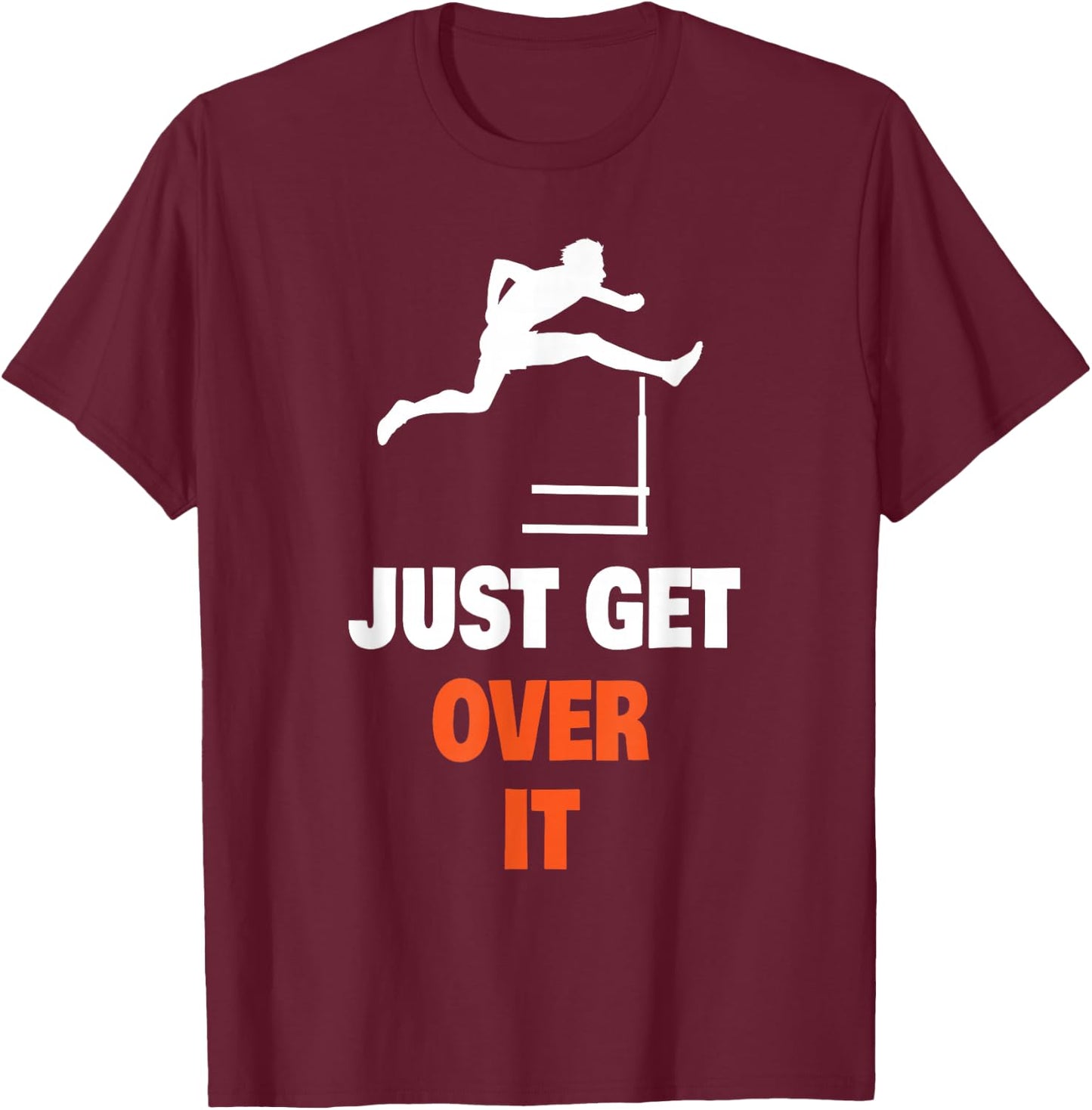 Track And Field Shirt - Funny Jumping Hurdles - -Adults and Kids - Black - Small - Short Sleeve T-Shirt - T-Shirt | Maroon