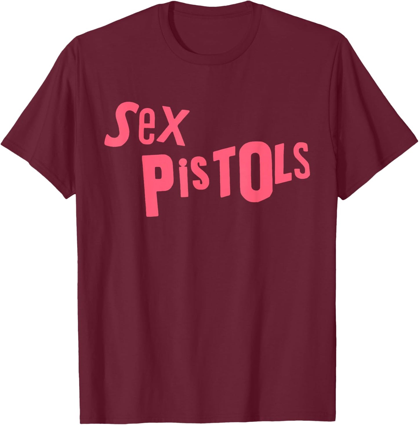 Sex Pistols Official Pink Logo T-Shirt - T-Shirt | Maroon