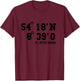 Sankt Peter Ording Koordinaten Design Nordseeküste Urlaub T-Shirt - T-Shirt | Maroon
