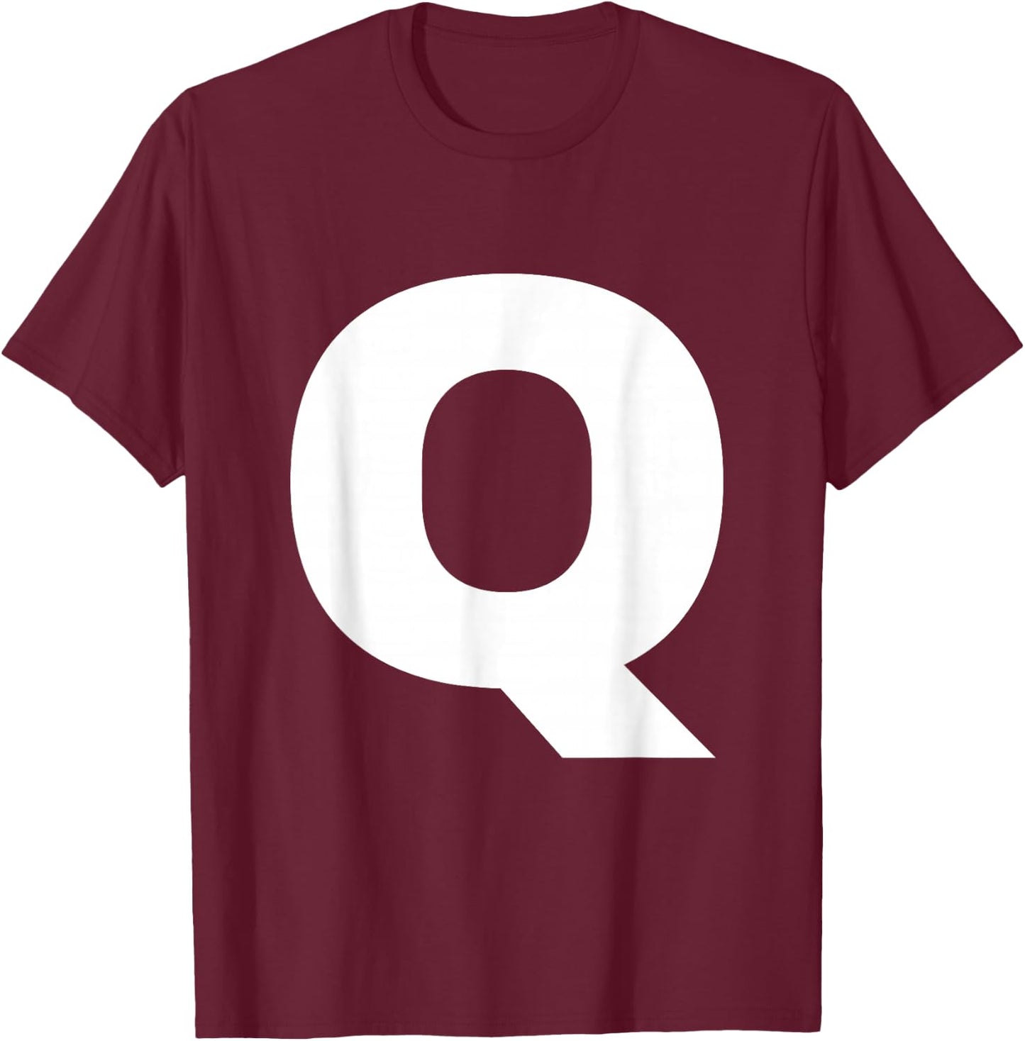 Bold Letter Q - Alphabet Characters Big Font Capital Letters T-Shirt - T-Shirt | Maroon