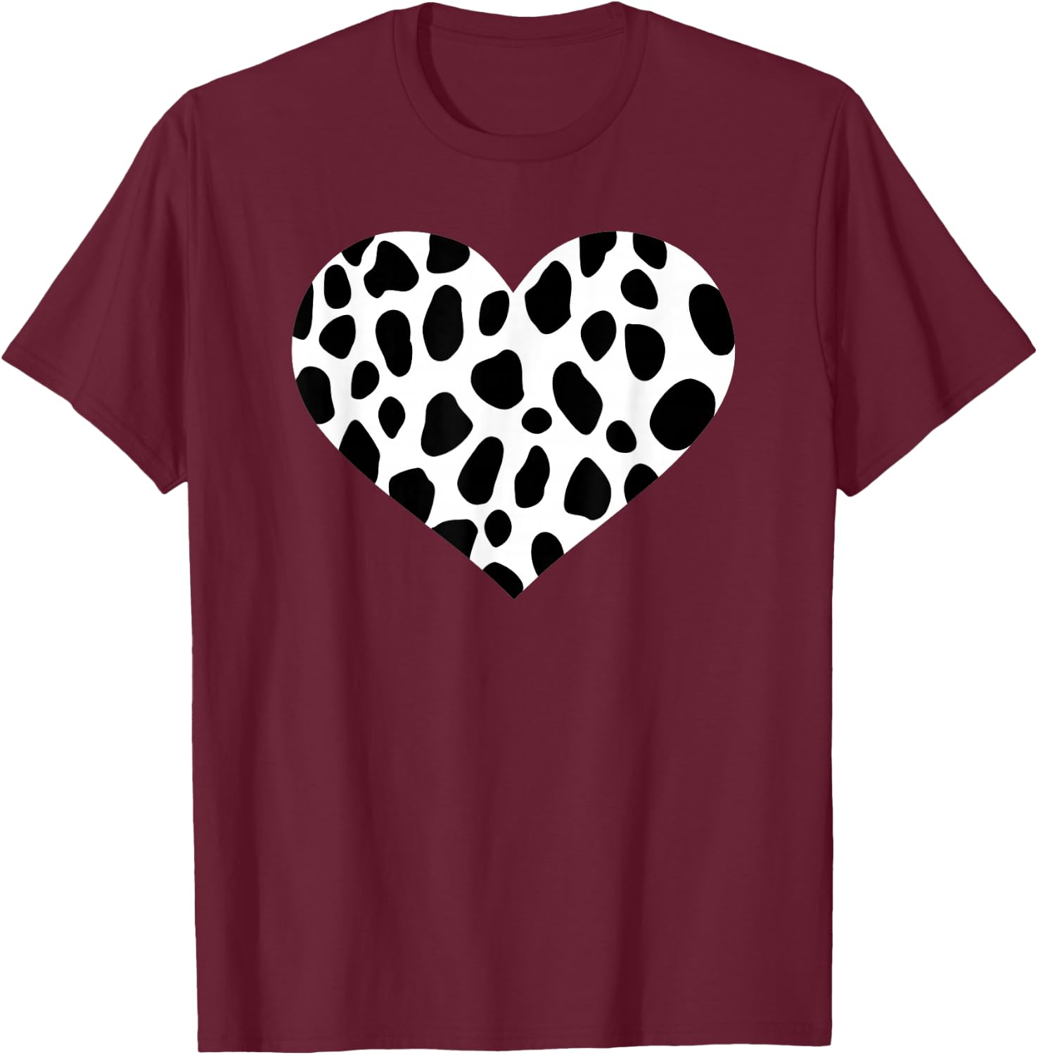 Dalmatian Heart T-Shirt - T-Shirt | Maroon