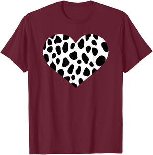 Dalmatian Heart T-Shirt - T-Shirt | Maroon