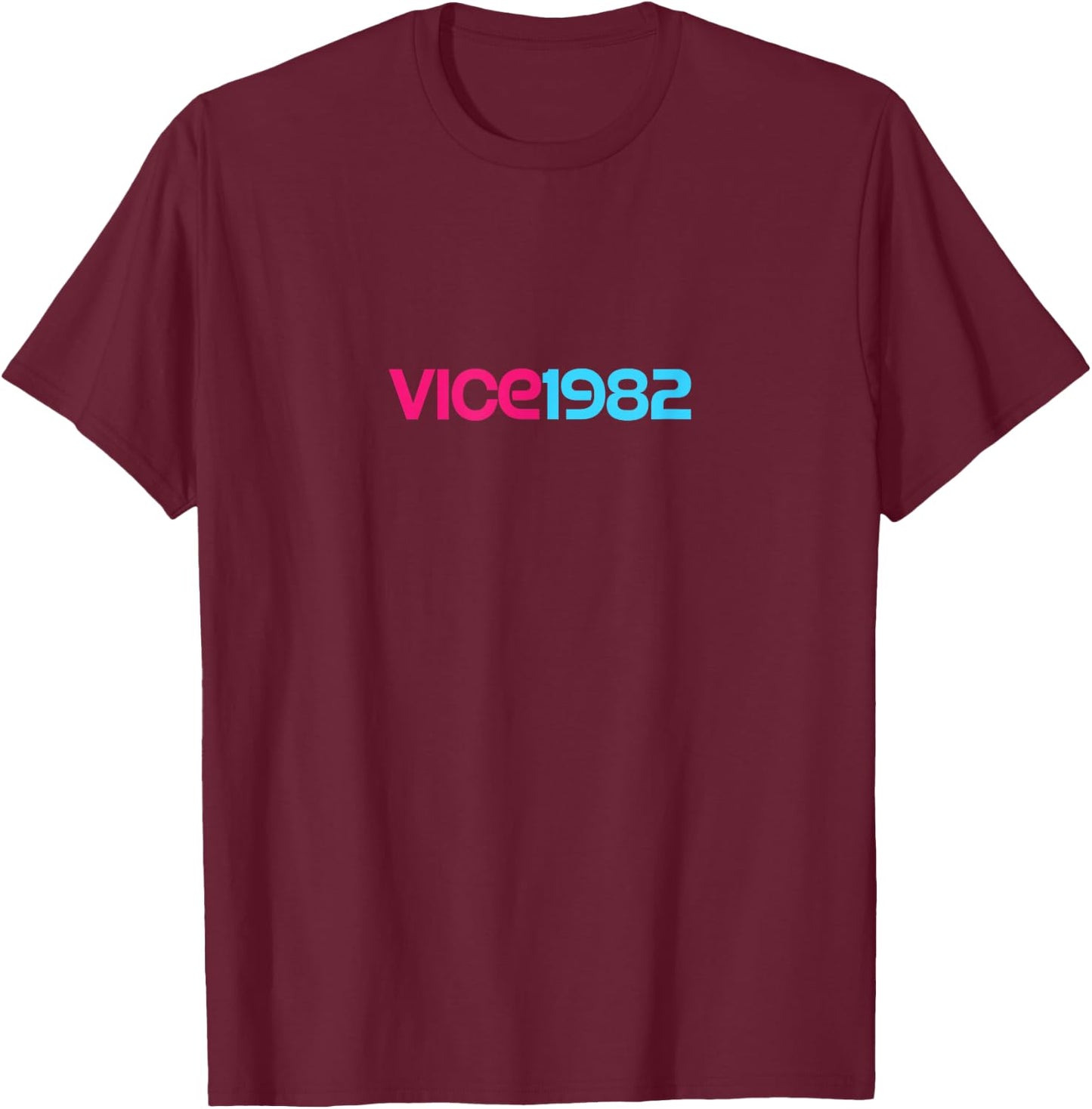 Vice1982: Miami Retro 1980er T-Shirt - T-Shirt | Maroon