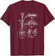 1940 Iconic Guitar Patent Drawing Music Player History Shirt T-Shirt - T-Shirt | Maroon