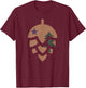 1901 Historic Maine State Flag - Craft Beer Hops T-Shirt - T-Shirt | Maroon