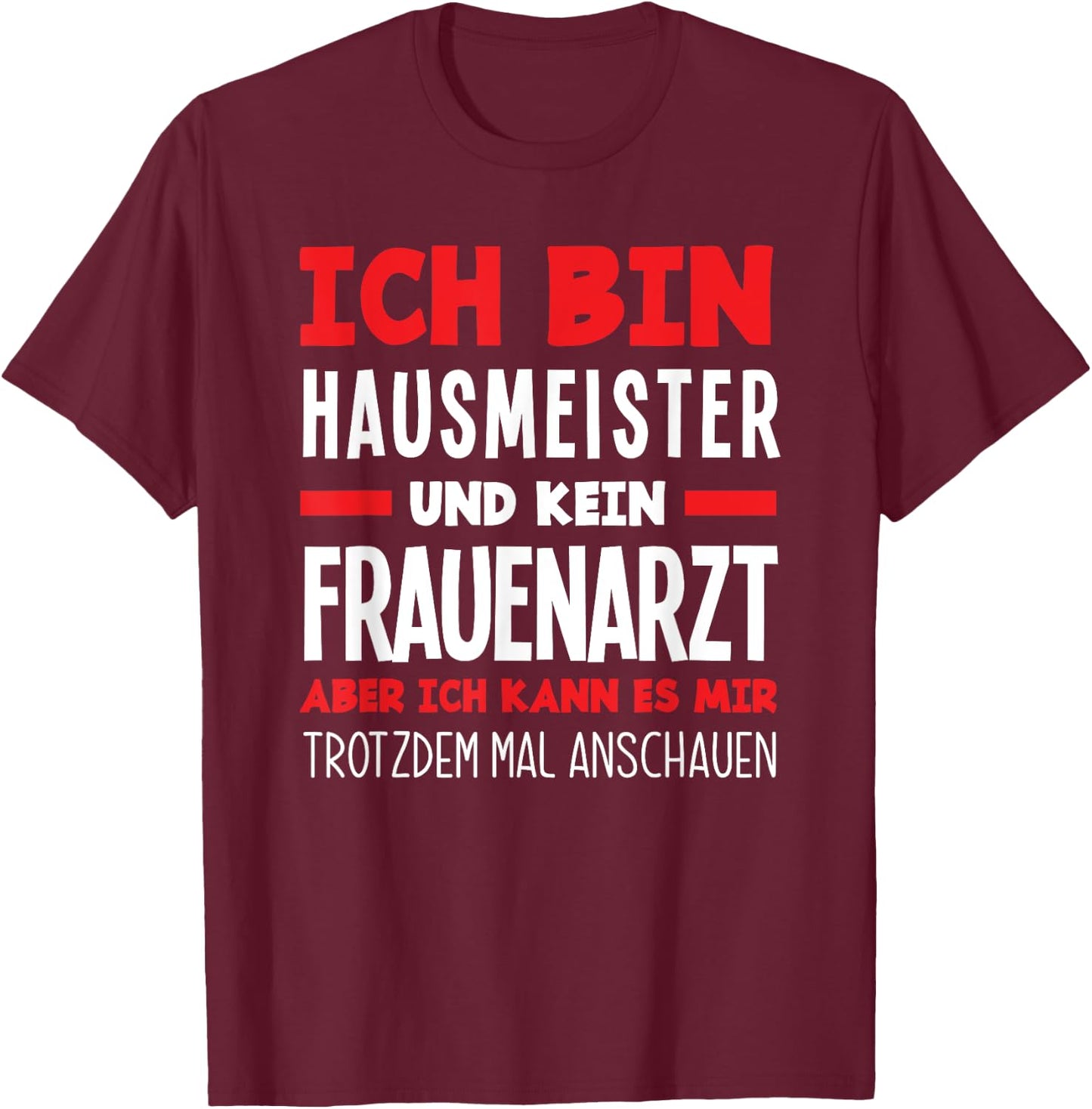 Men's Funny Caretaker Slogan , black T-Shirt - T-Shirt | Maroon