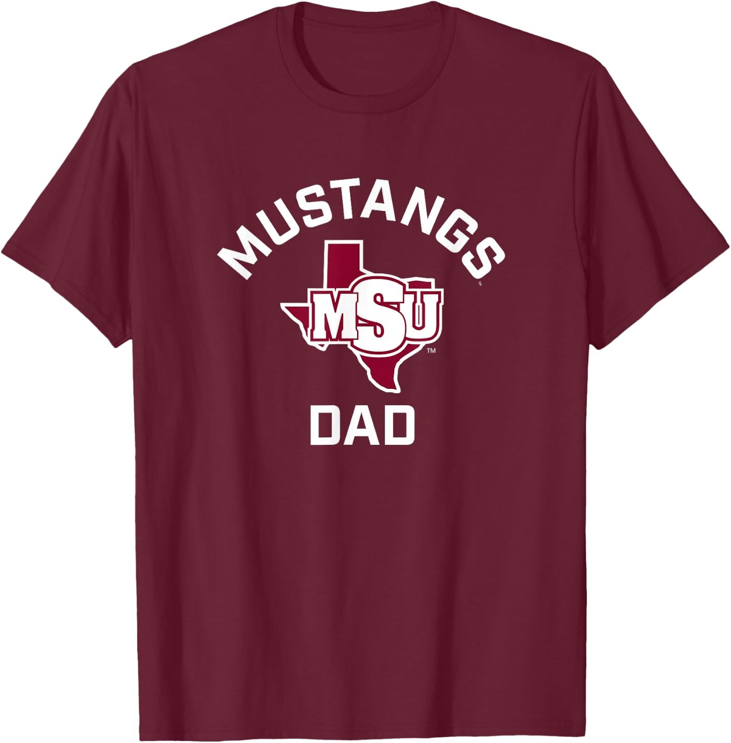 Midwestern State University Mustangs Arched Dad T-Shirt - T-Shirt | Maroon