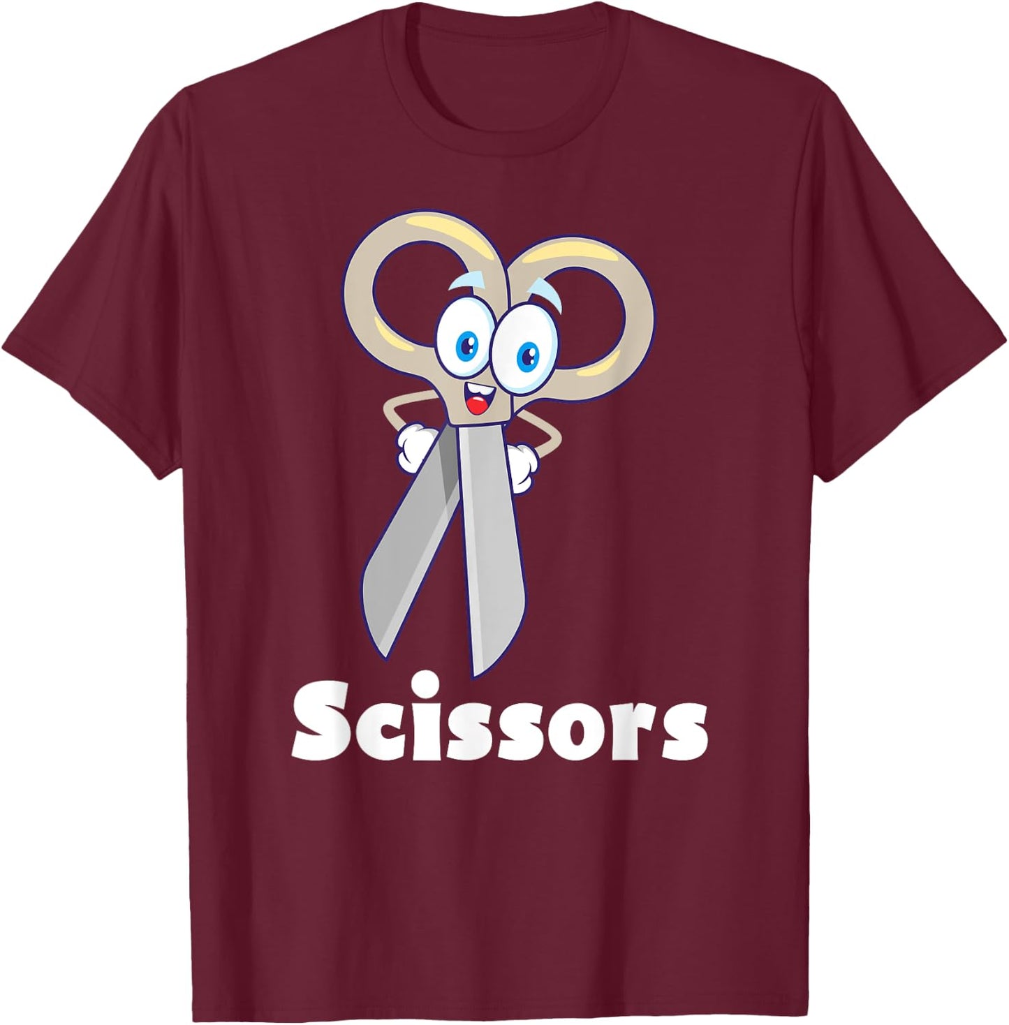 Funny Scissors Paper Rock Halloween Costumes Group Family T-Shirt - T-Shirt | Maroon