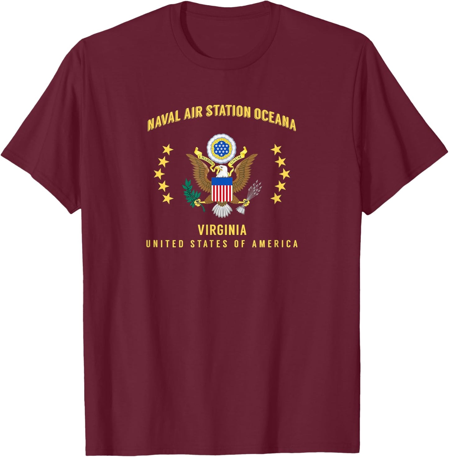 Naval Air Station Oceana T-Shirt - T-Shirt | Maroon
