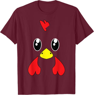Chicken Costume Halloween Chicken Face Rooster Funny T-Shirt - T-Shirt | Maroon