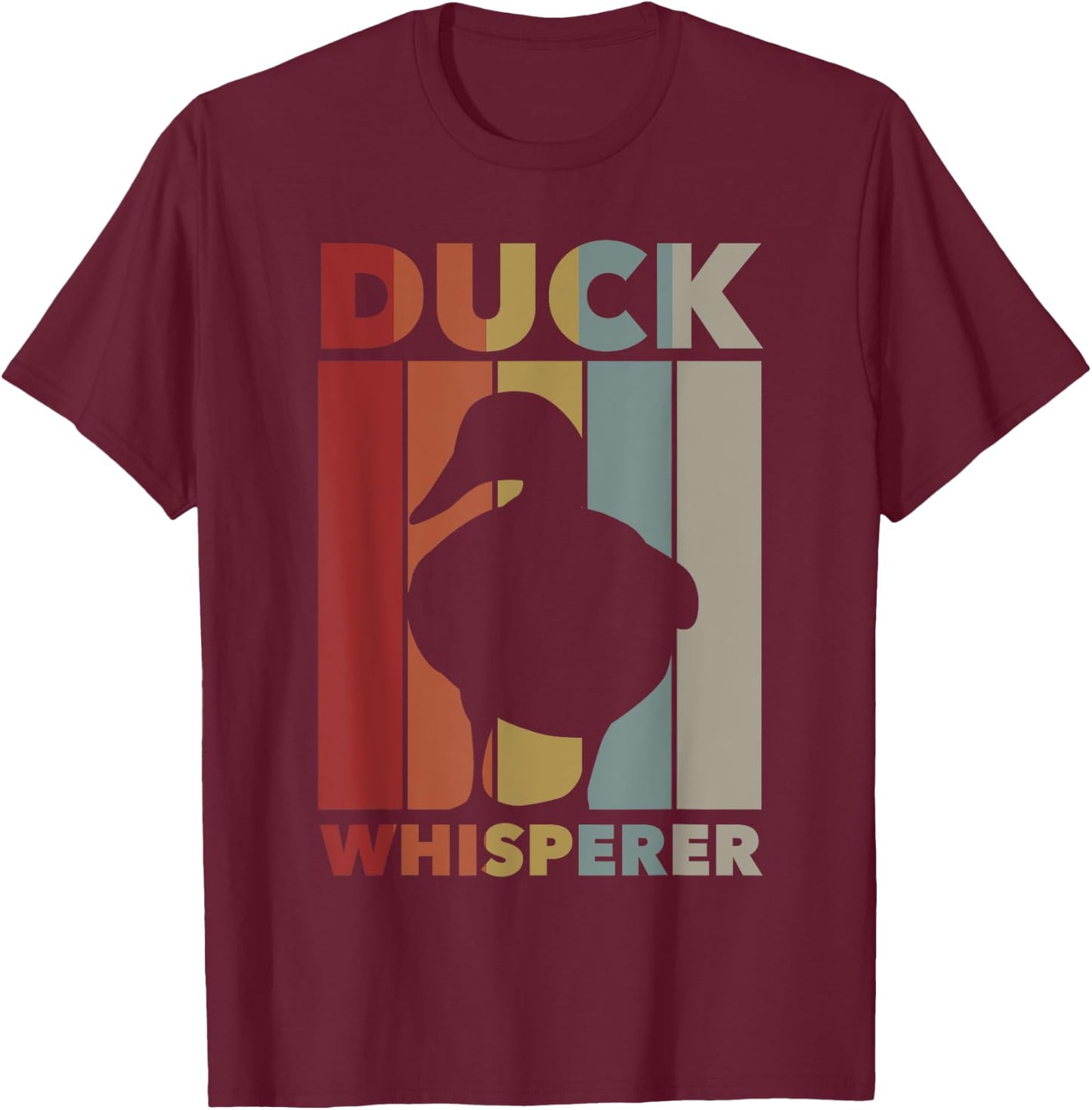 Retro Duck Water Bird - Vintage Duck Whisperer T-Shirt - T-Shirt | Maroon