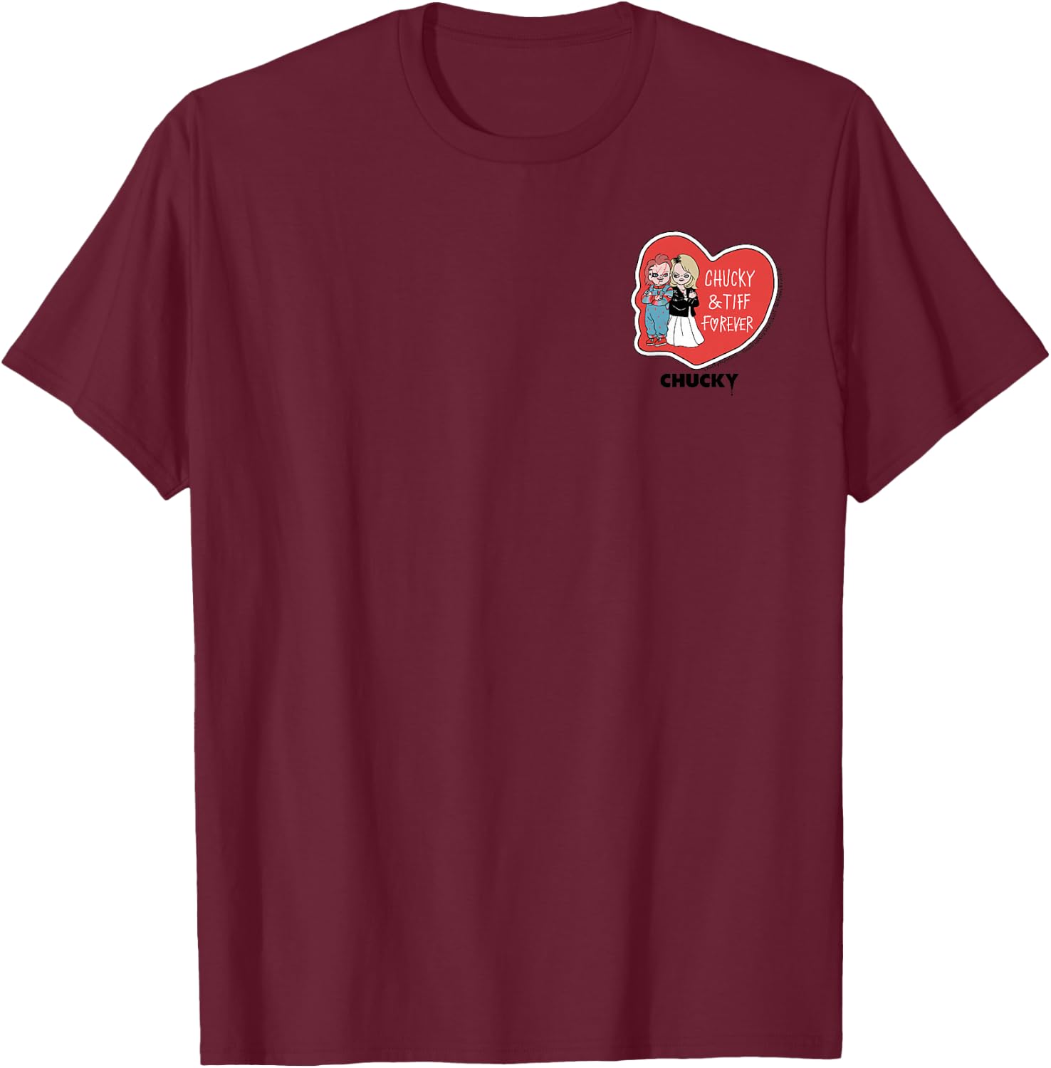 Chucky & Tiff Forever Valentine T-Shirt - T-Shirt | Maroon
