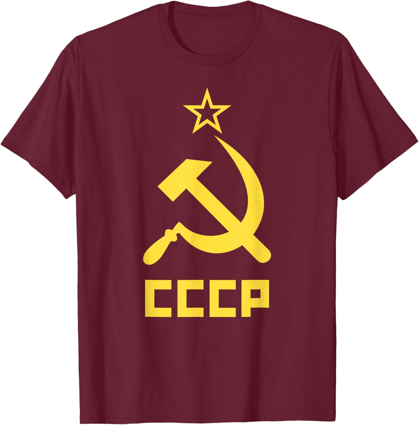 Communist Costume USSR CCCP Hammer & Sickle Red T-Shirt - T-Shirt | Maroon
