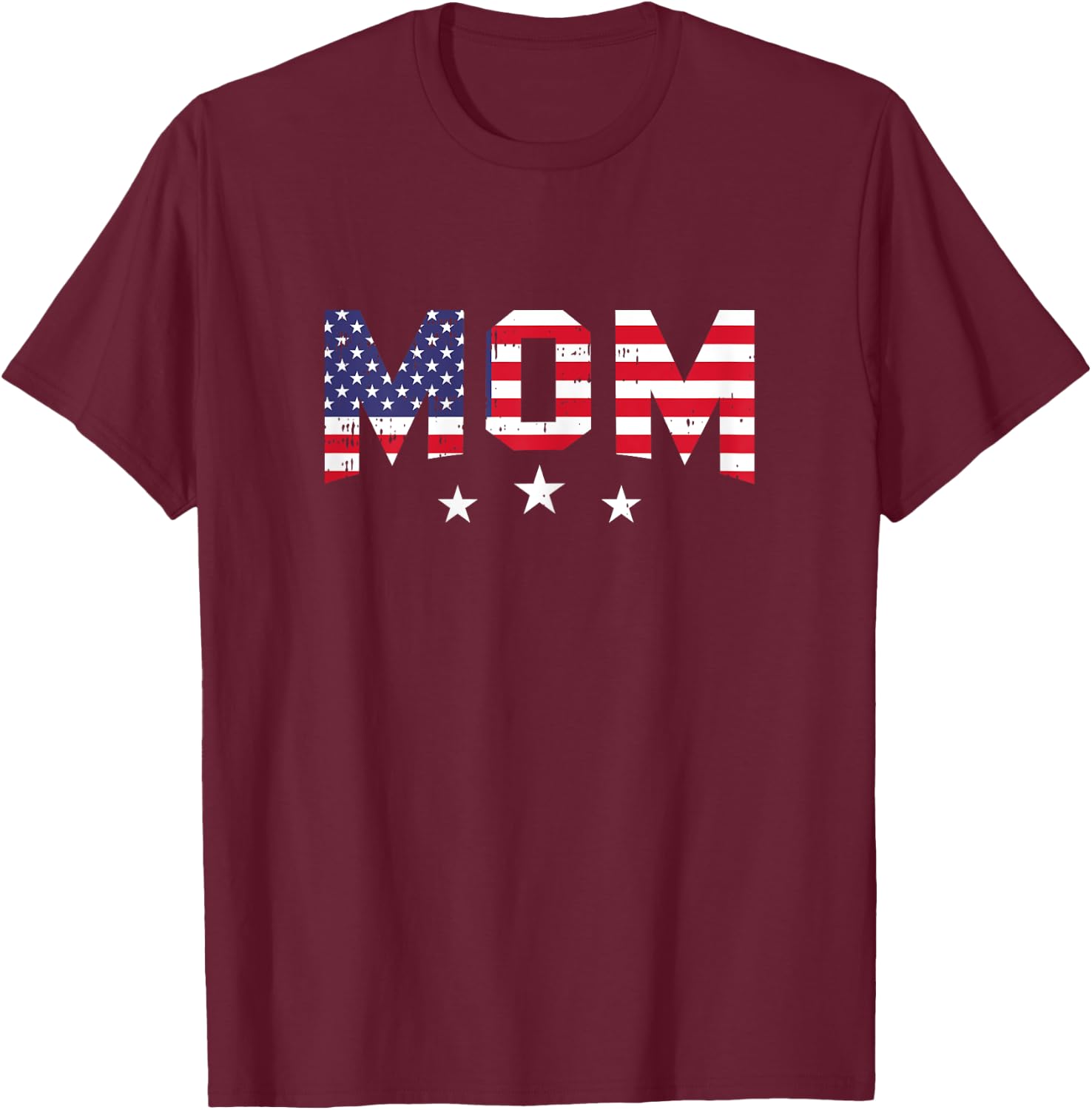 4th Of July Mom Vintage Stars And Stripe Patriotic Mother Women T-Shirt - T-Shirt | Maroon