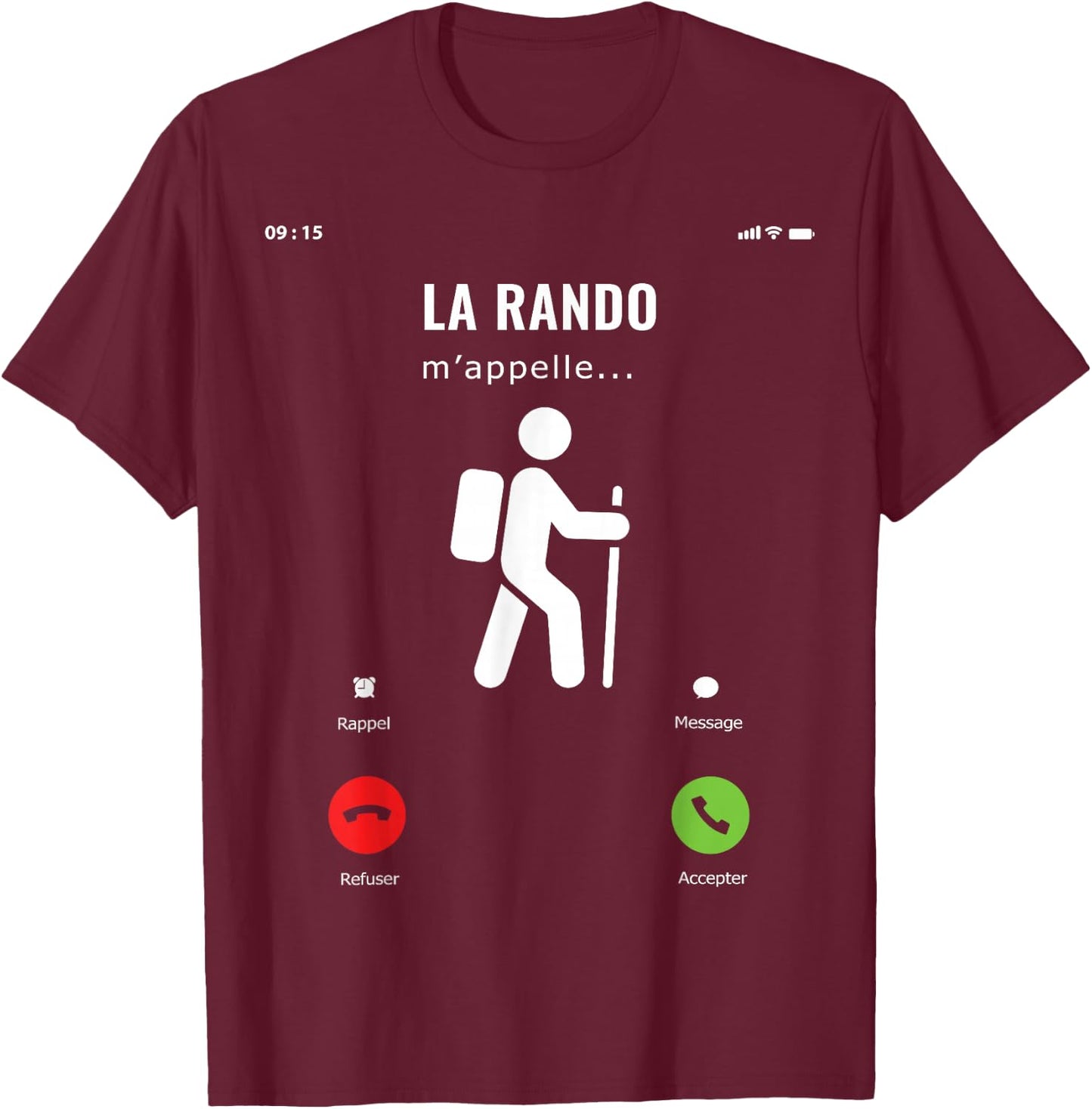 Funny Gift Hiker Mountains Hiking Hiking M'appelle , Black, S T-Shirt - T-Shirt | Maroon