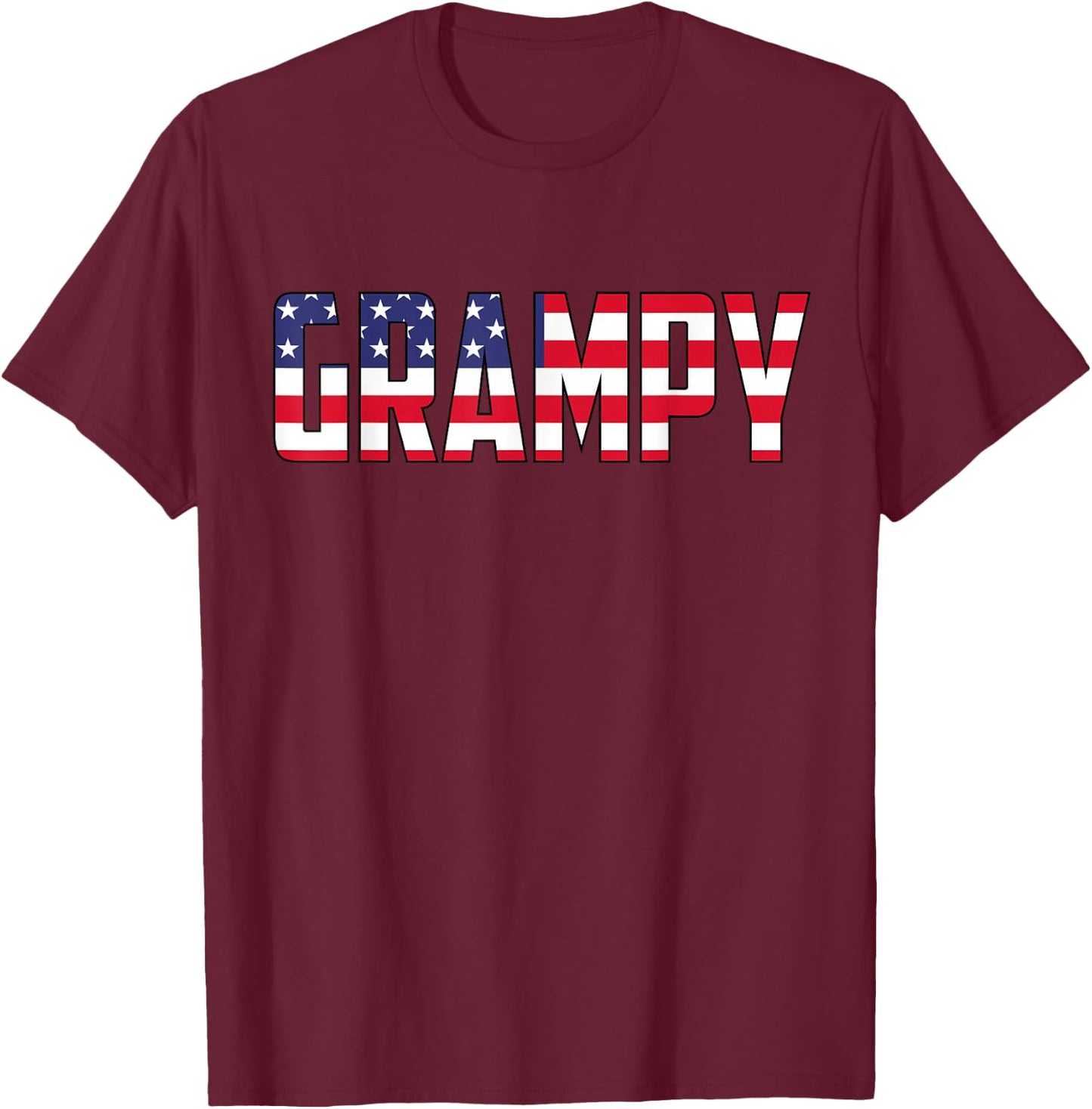 Grampy 4th of July USA American Flag Grandpa T-Shirt - T-Shirt | Maroon