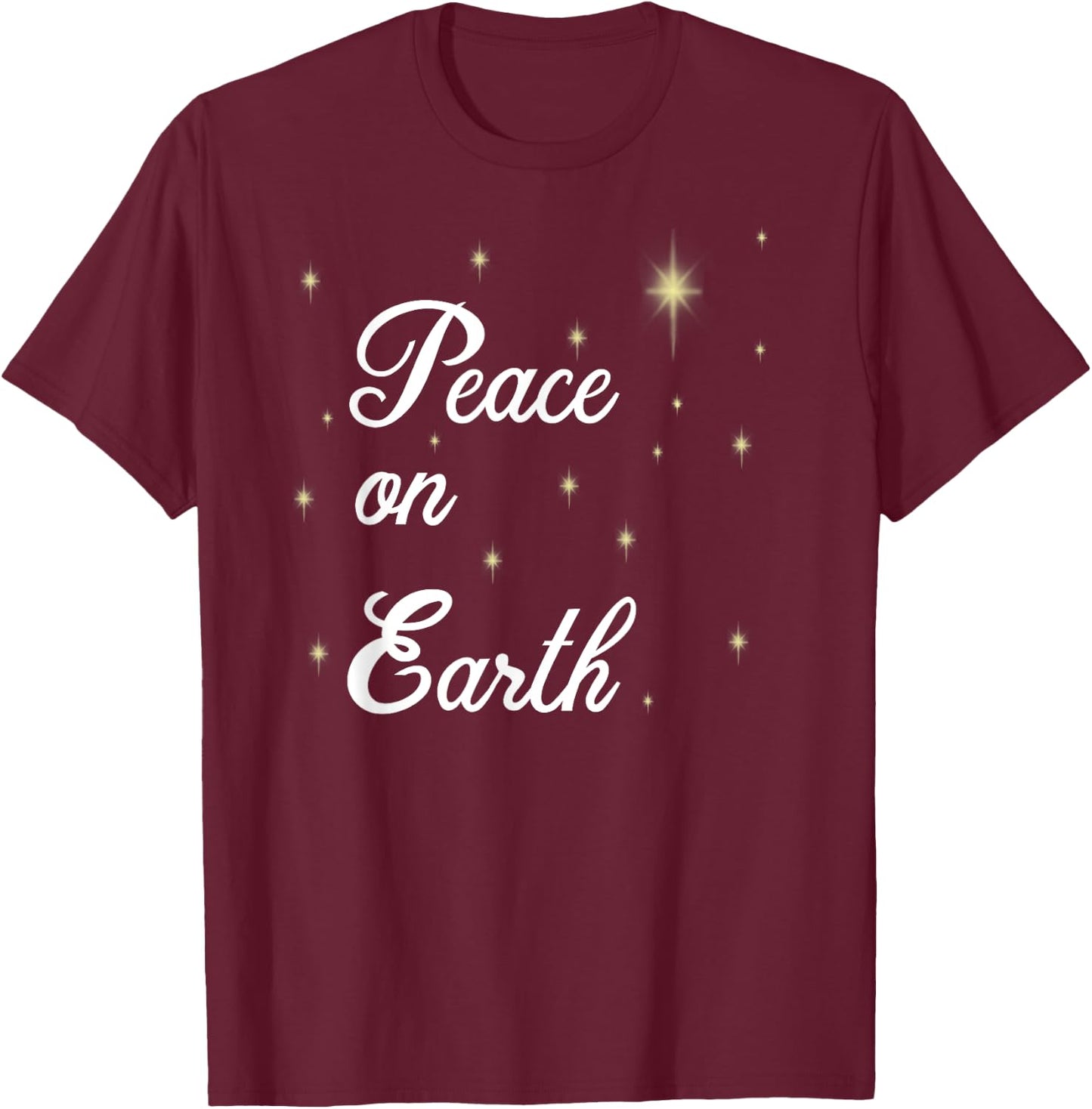 Christmas Holiday Peace on Earth T-Shirt - T-Shirt | Maroon