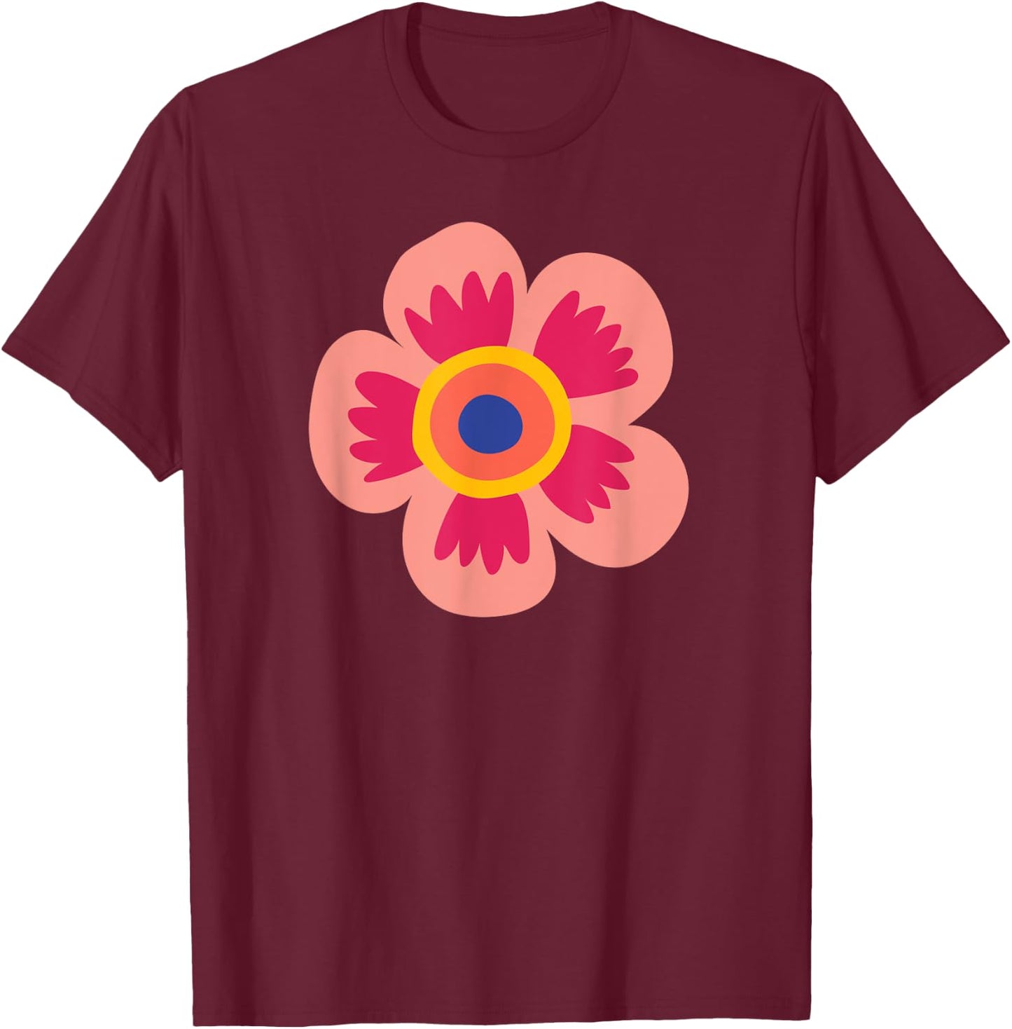 Rote Comic Blume Kunst Grafik für Herren Damen Kinder T-Shirt - T-Shirt | Maroon