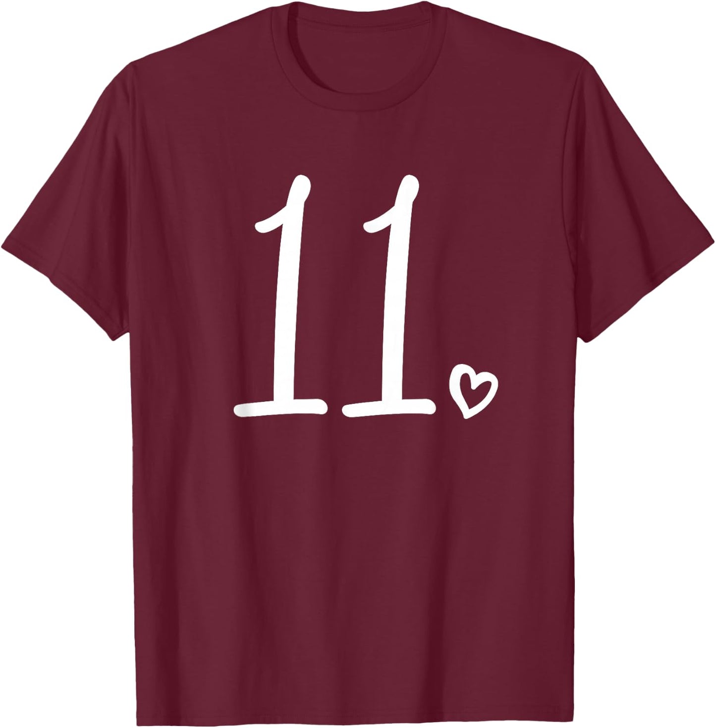 11st Birthday Girls Number 11 Elves Cute 11 Years Old , black, s T-Shirt - T-Shirt | Maroon