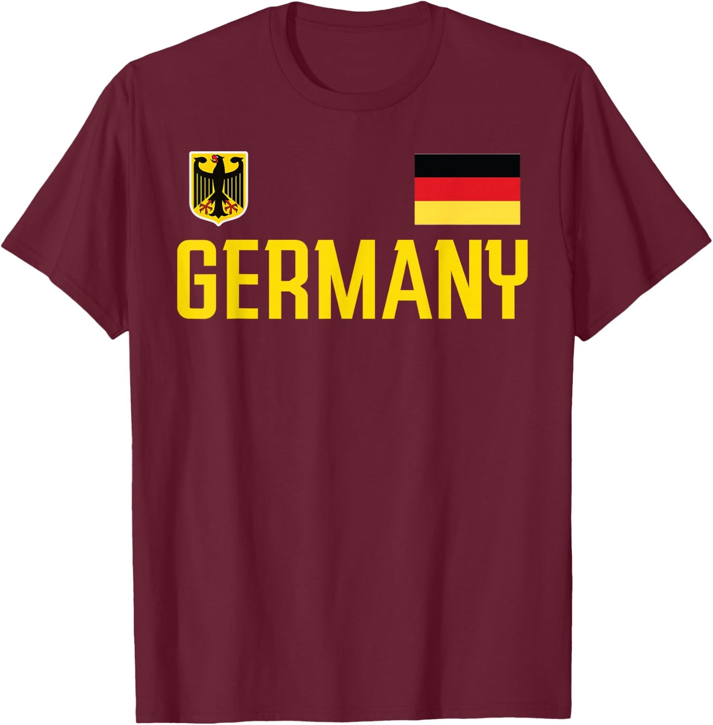 Germany Flag Deutschland Football Soccer Fan Men Women Kids T-Shirt - T-Shirt | Maroon