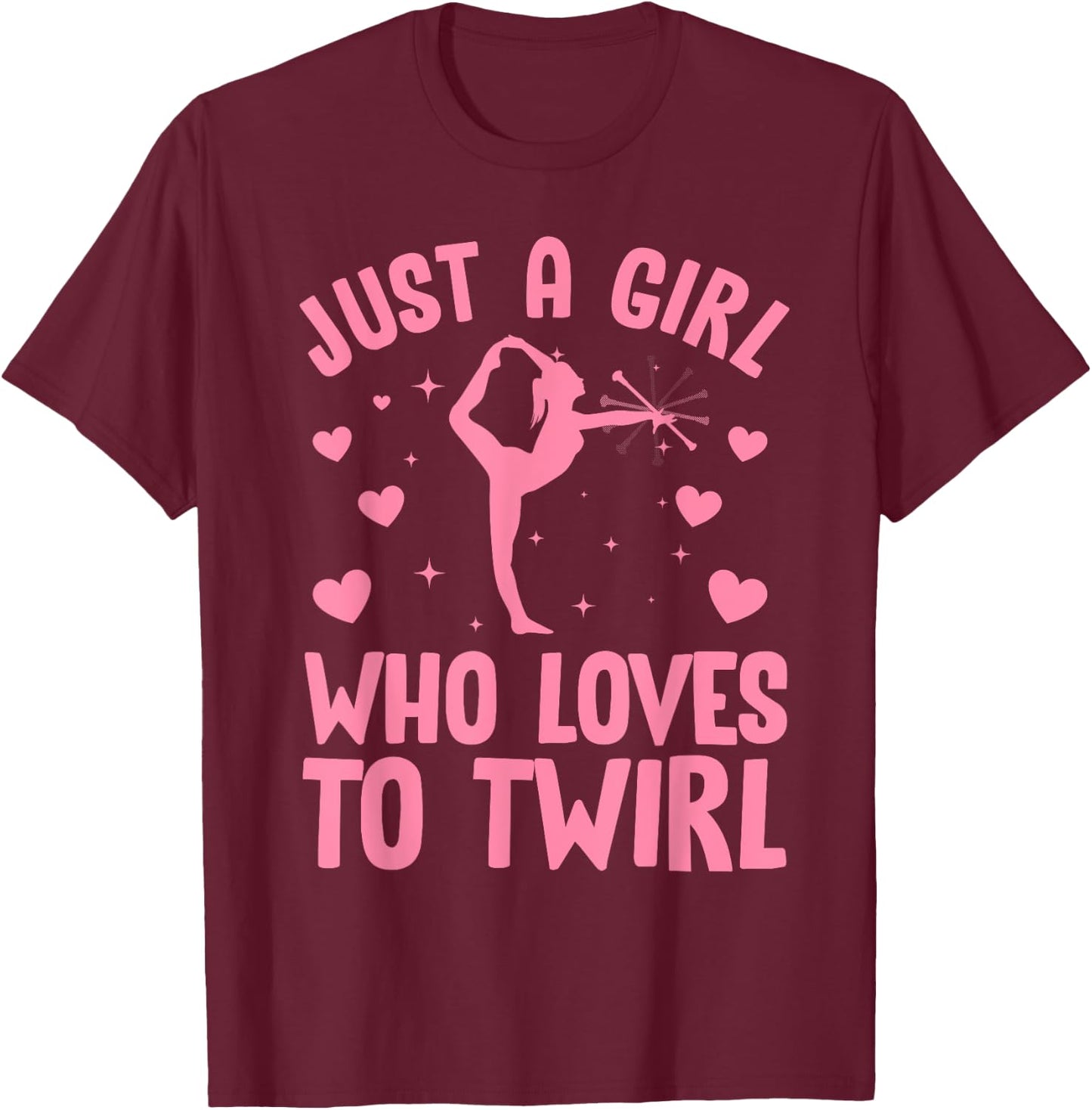 Best Baton Twirling Art Girls Twirler Majorette T-Shirt - T-Shirt | Maroon