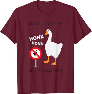 Funny Goose Game Untitled , black T-Shirt - T-Shirt | Maroon