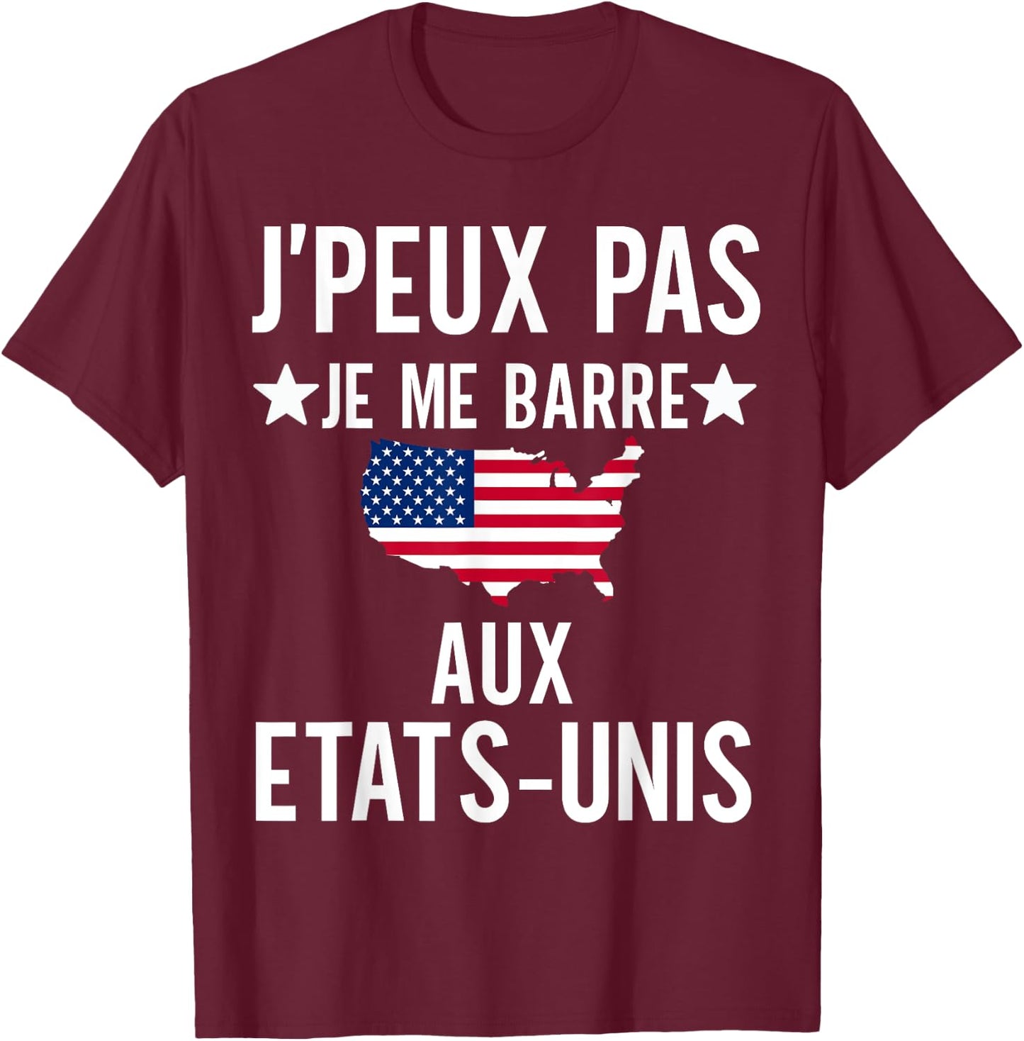 United States gift travel USA humor man woman America , Black, S T-Shirt - T-Shirt | Maroon