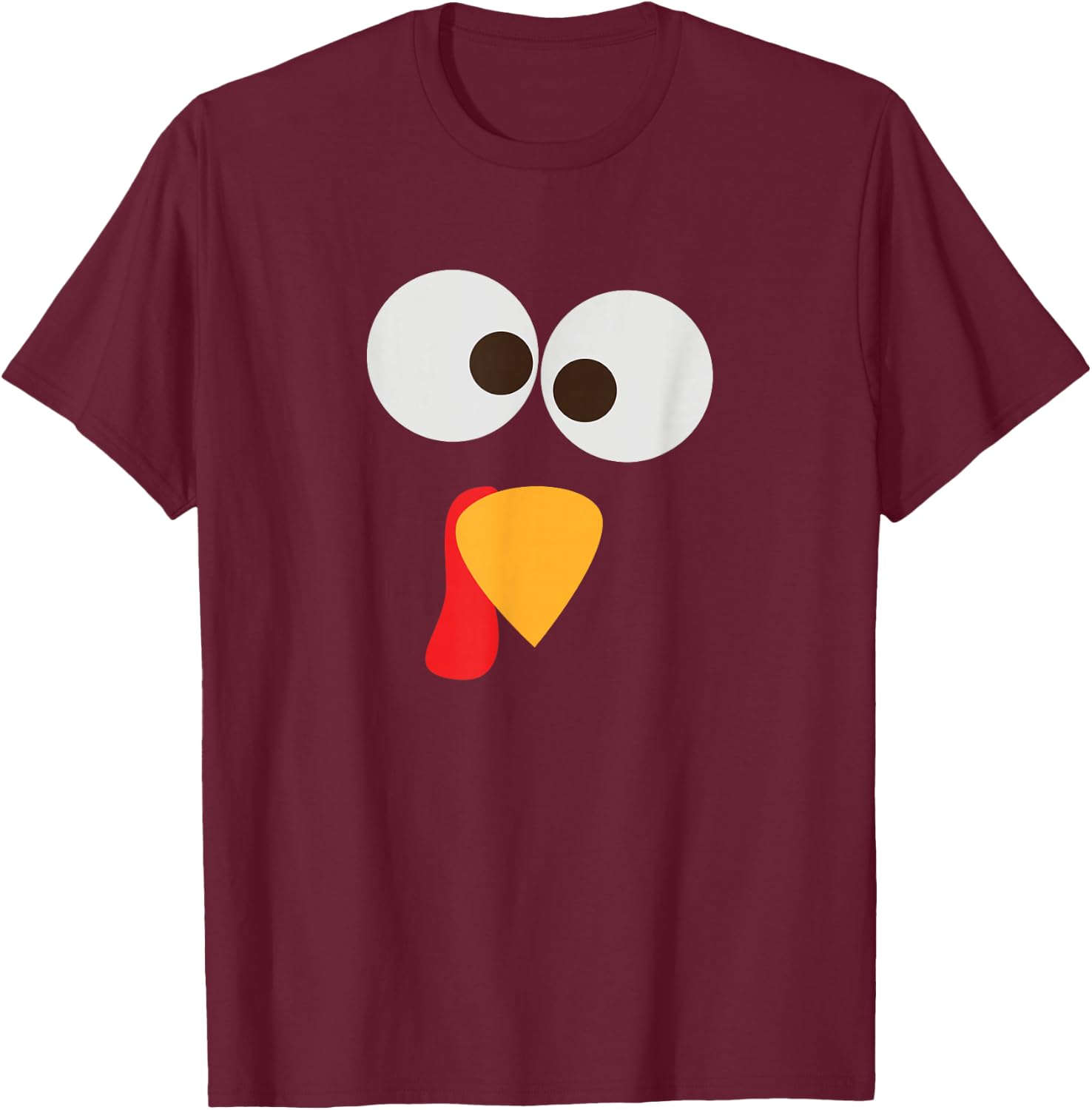 Thanksgiving Matching Family Pajama Turkey Face T-Shirt - T-Shirt | Maroon