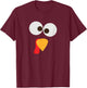 Thanksgiving Matching Family Pajama Turkey Face T-Shirt - T-Shirt | Maroon