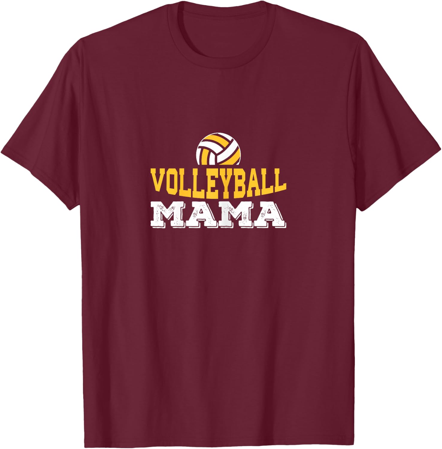 Volleyball Mama - Mom Graphic T-Shirt - T-Shirt | Maroon