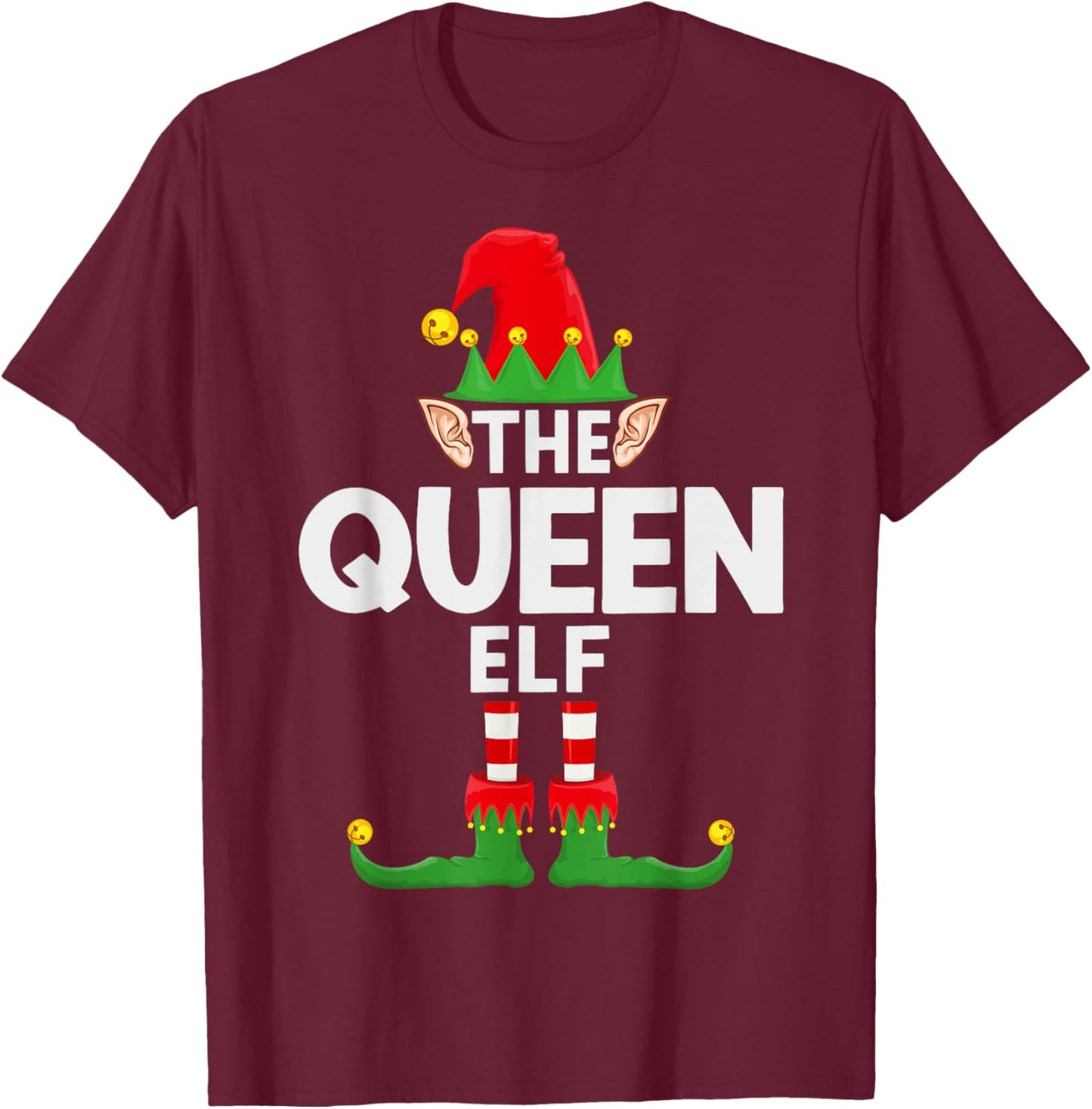 The Queen Elf Family Christmas Pajama Party T-Shirt - T-Shirt | Maroon
