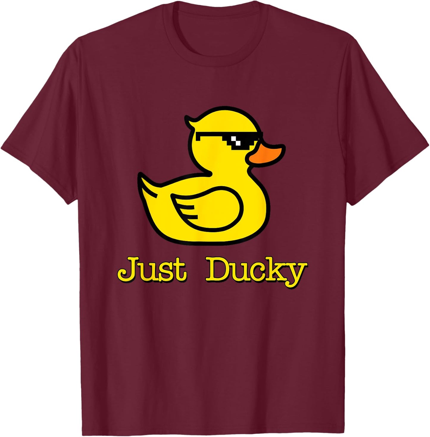 Just Ducky Cool Rubber Yellow Duck Childish Graphic Design T-Shirt - T-Shirt | Maroon