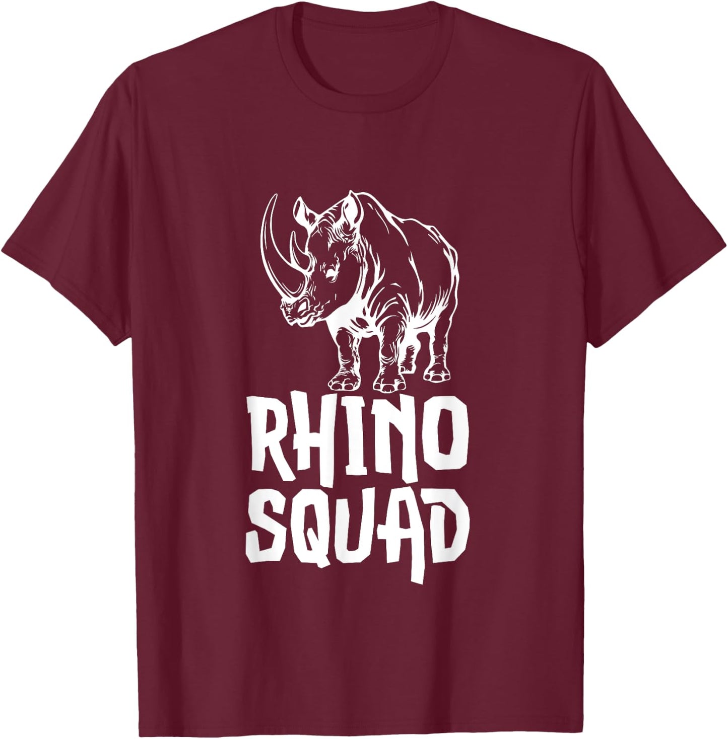 Team Rhino Squad Gifts Funny Rhinoceros Animal Lover T-Shirt - T-Shirt | Maroon