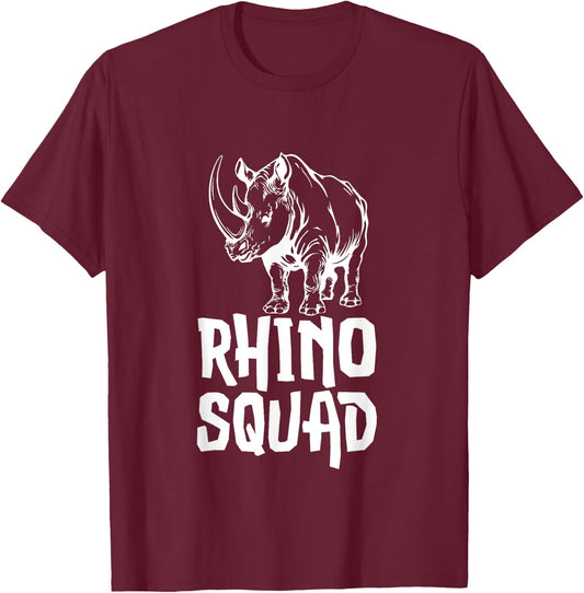 Team Rhino Squad Gifts Funny Rhinoceros Animal Lover T-Shirt - T-Shirt | Maroon