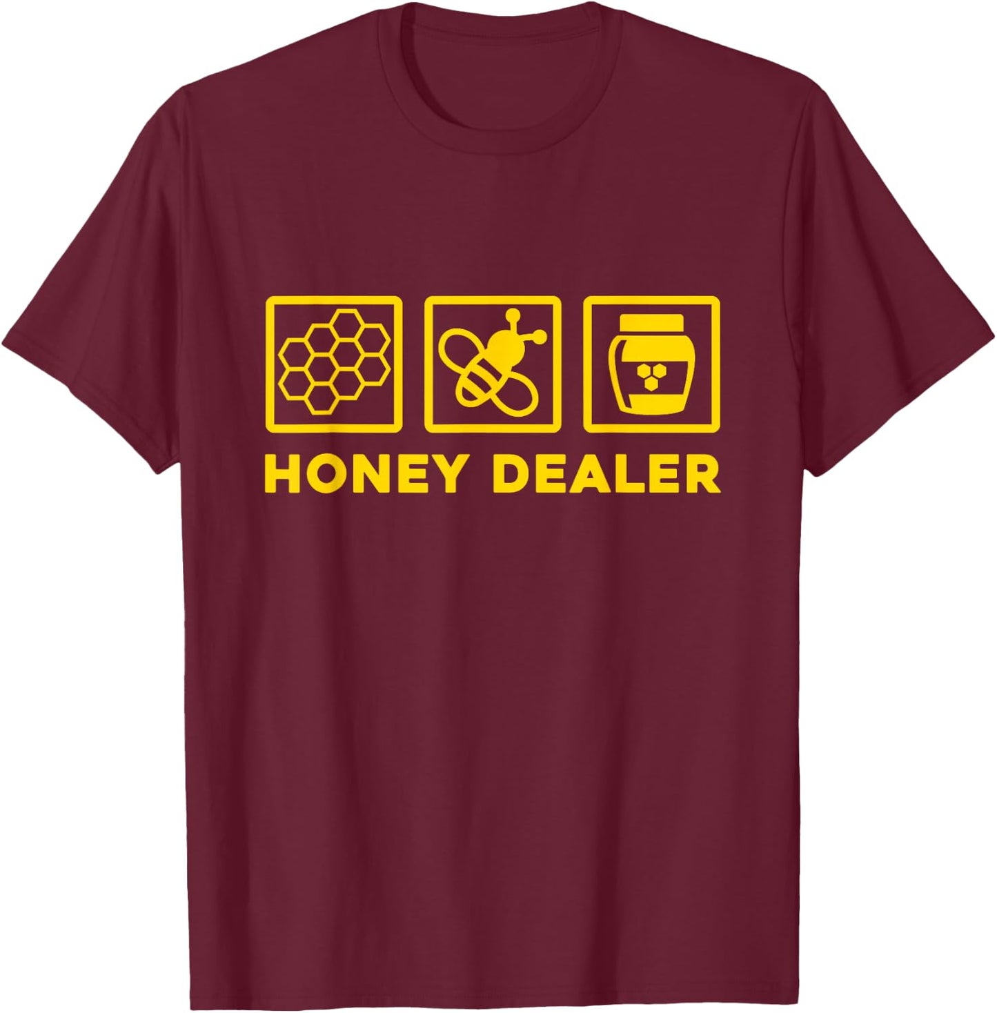 Bee Beekeeper Honeycomb Save Bees Honey Dealer Bee Motif T-Shirt - T-Shirt | Maroon