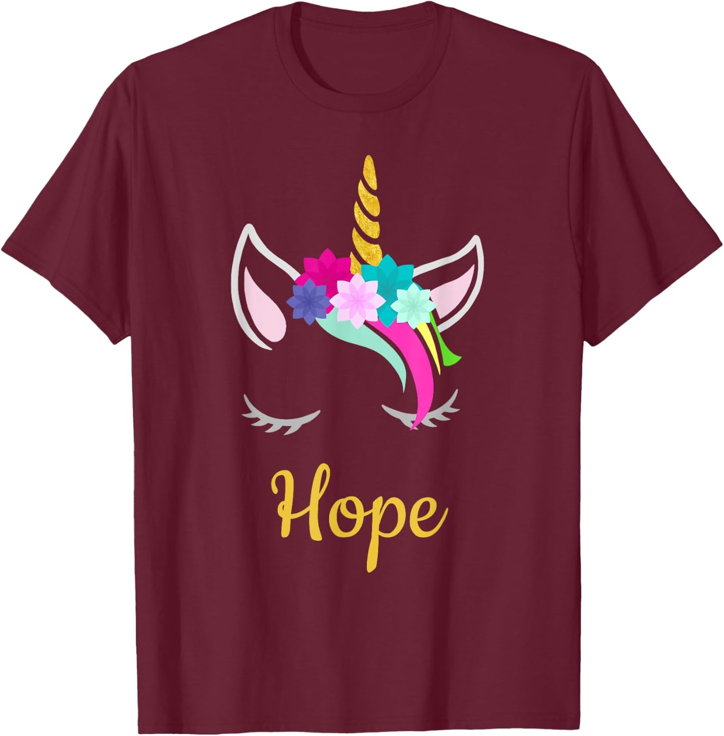 Hope Dark Unicorn Name T-Shirt - T-Shirt | Maroon