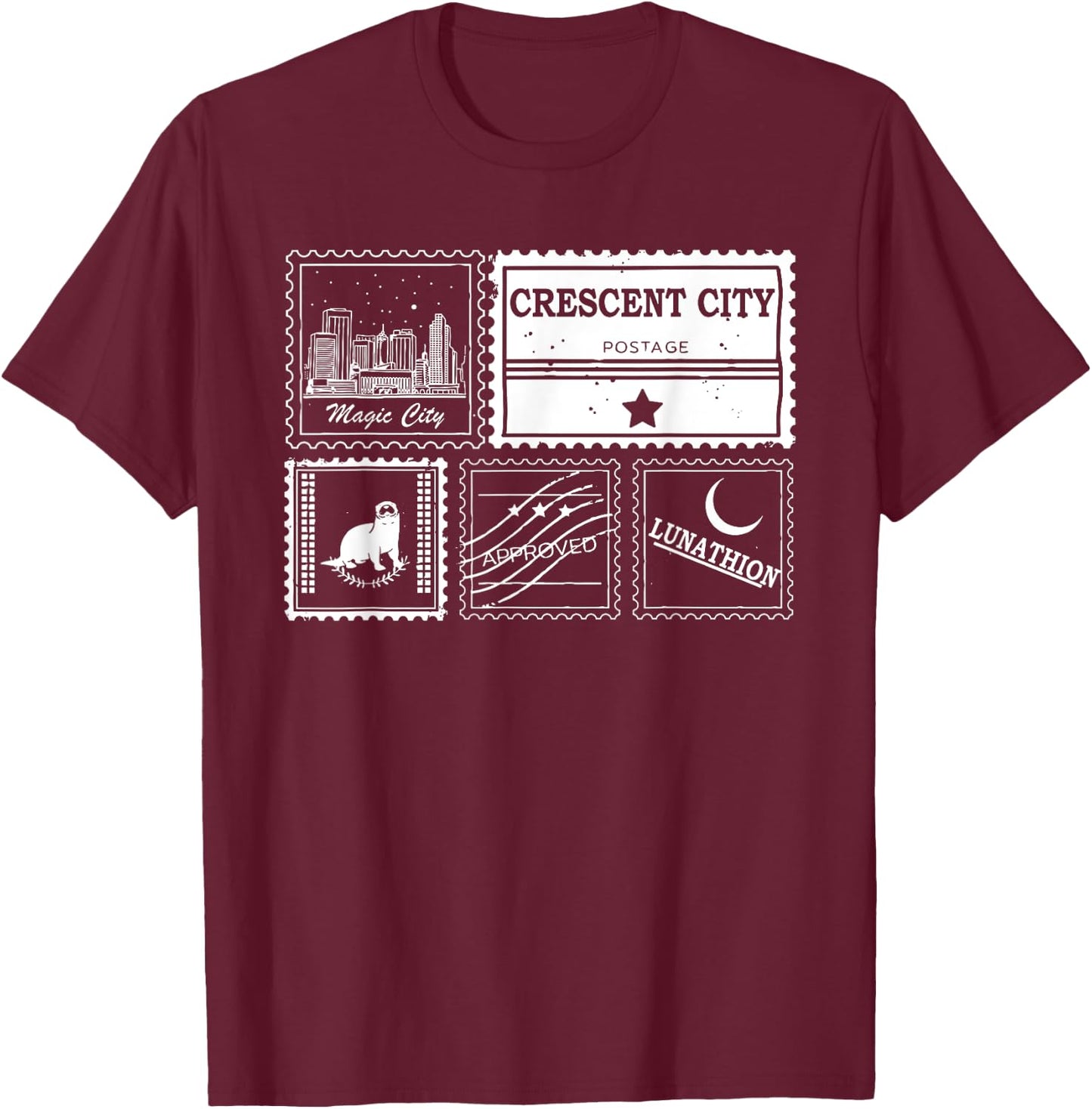 Crescent City Postal Service, Funny Crescent City Otter T-Shirt - T-Shirt | Maroon