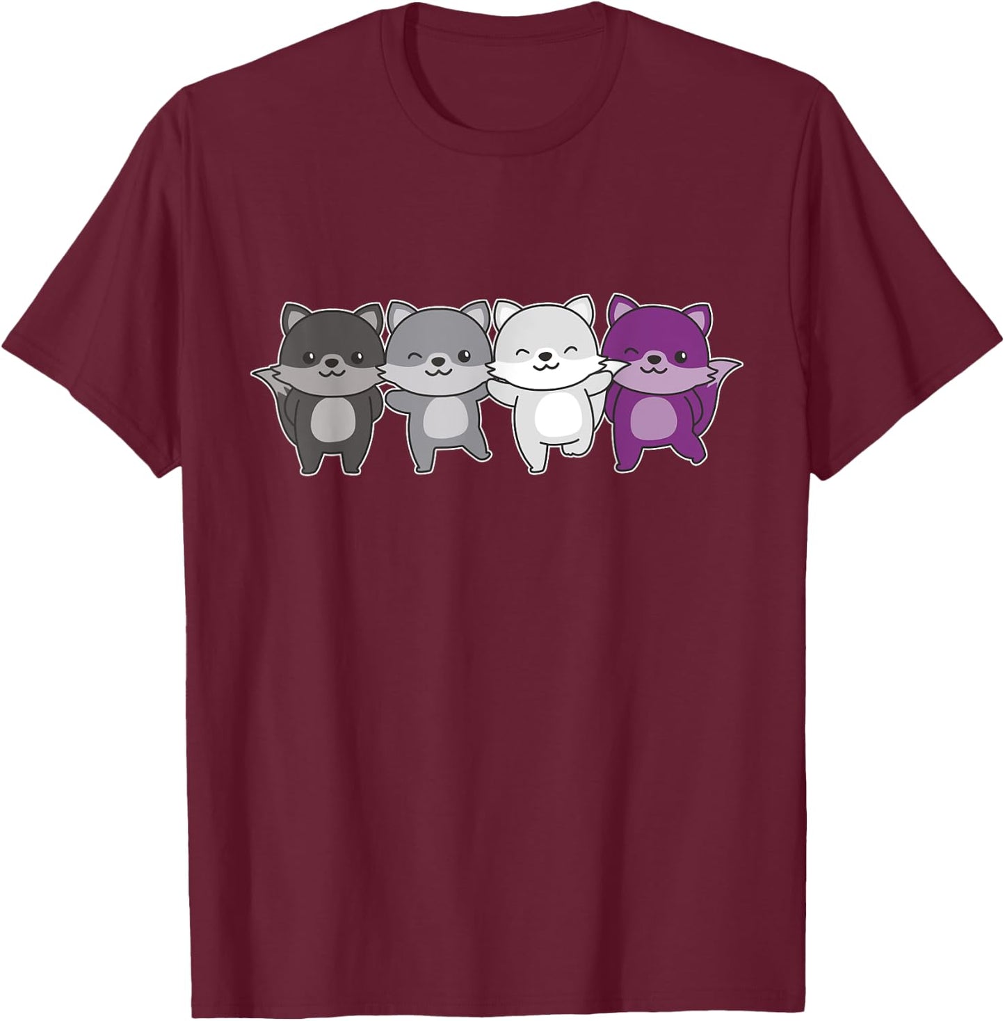 Asexual Flag Pride Lgbtq Asexual Fox T-Shirt - T-Shirt | Maroon