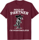 Funny Hold On Partner I'm Overstimulated Vintage T-Shirt - T-Shirt | Maroon