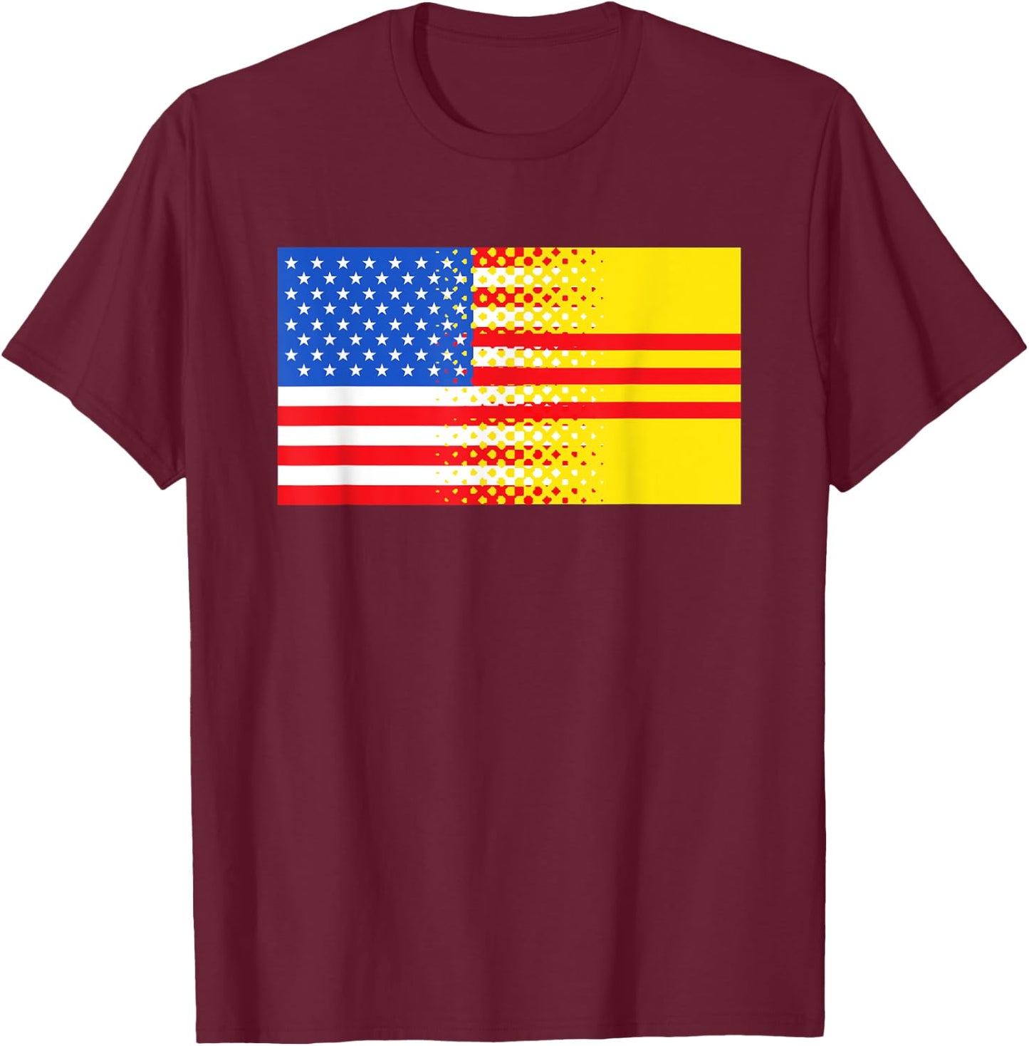 Vietnamese American South Vietnam Flag Gift T-Shirt - T-Shirt | Maroon