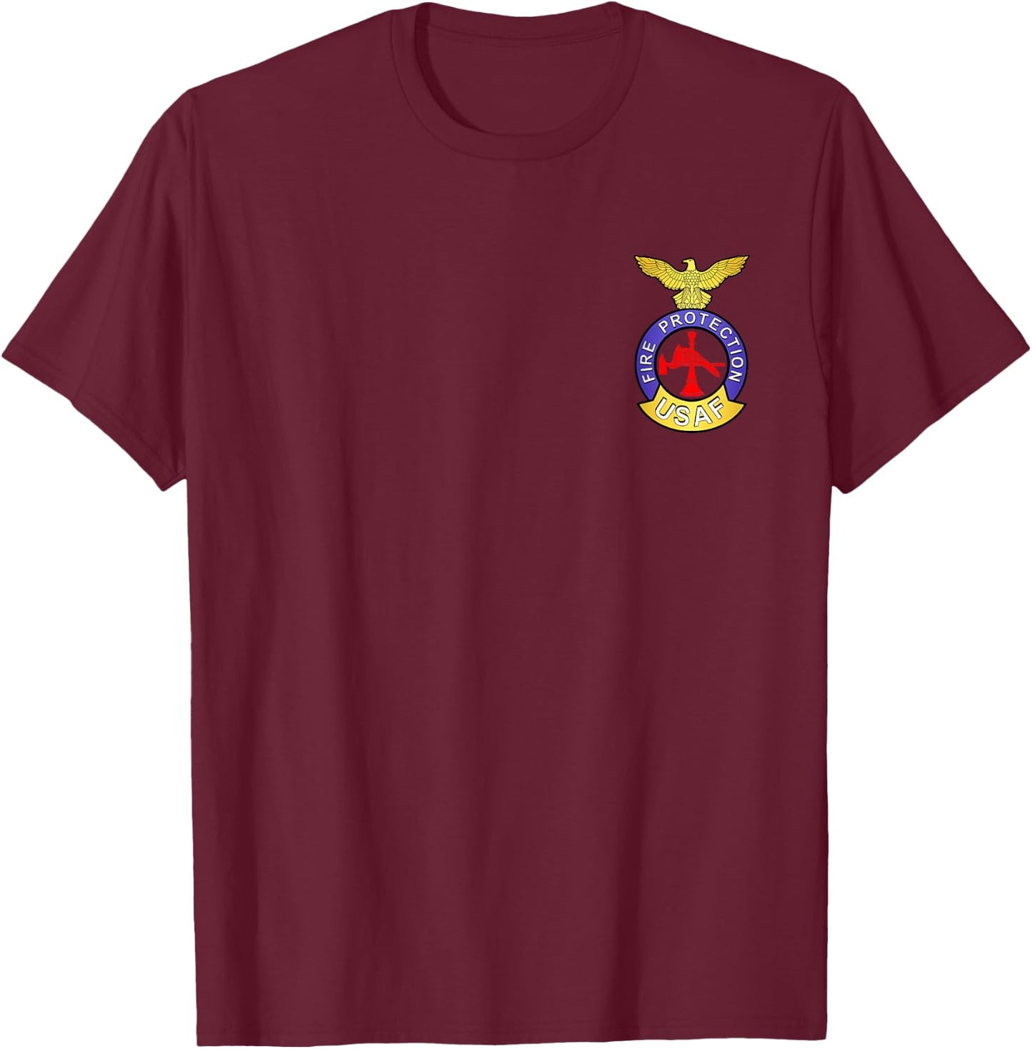 US AIR Force USAF FIRE Protection Rescue Hazmat T-Shirt - T-Shirt | Maroon