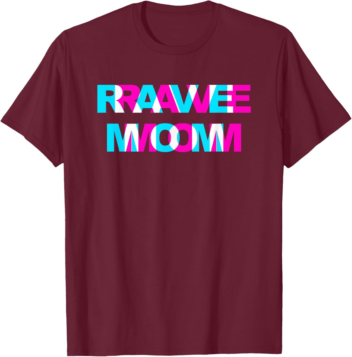 Rave Mom EDM Music Festival Mother Optical Illusion Trippy T-Shirt - T-Shirt | Maroon