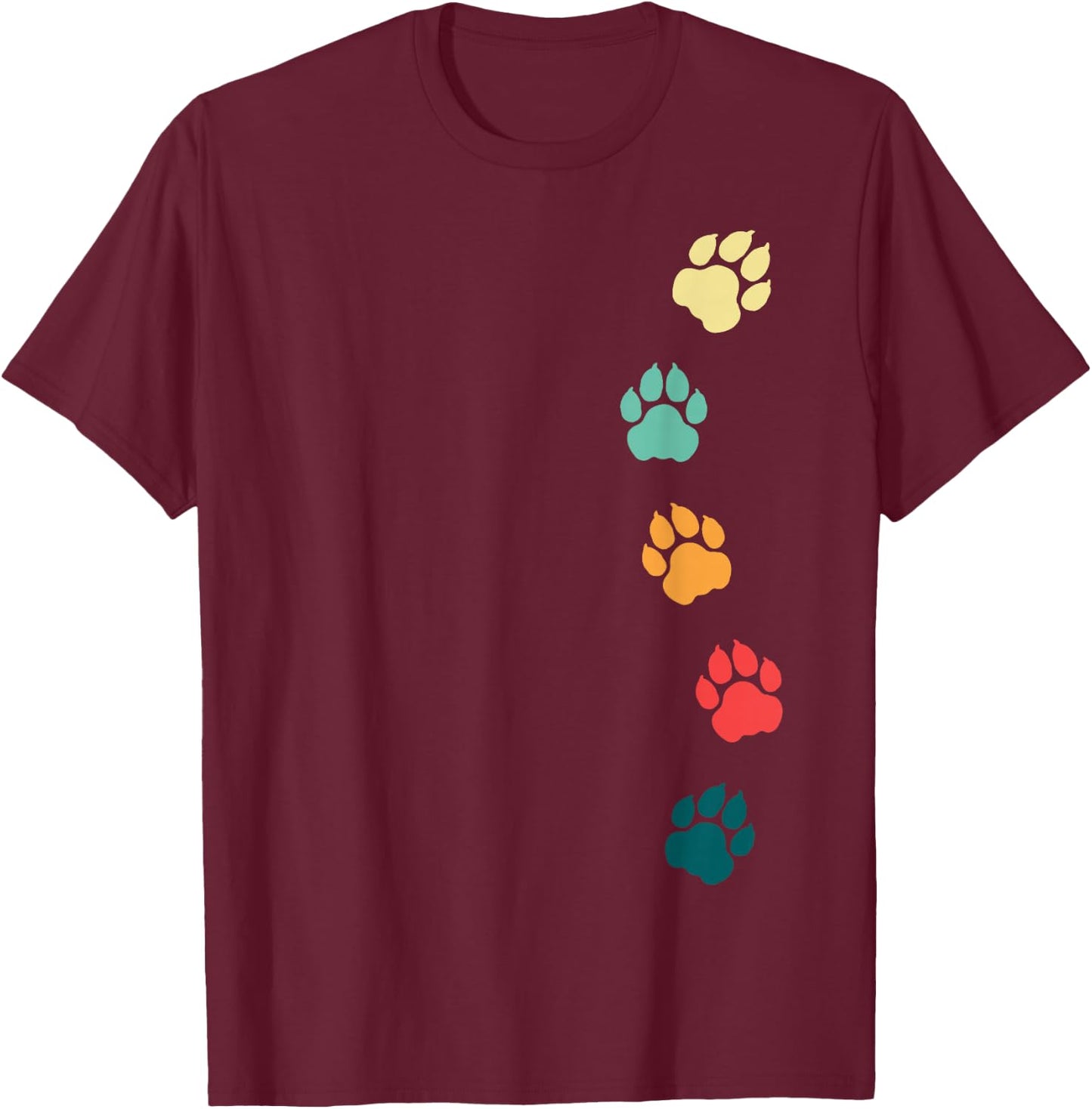Lion Paw Print Cheetah Footprint Tiger Print Paw Leopard T-Shirt - T-Shirt | Maroon