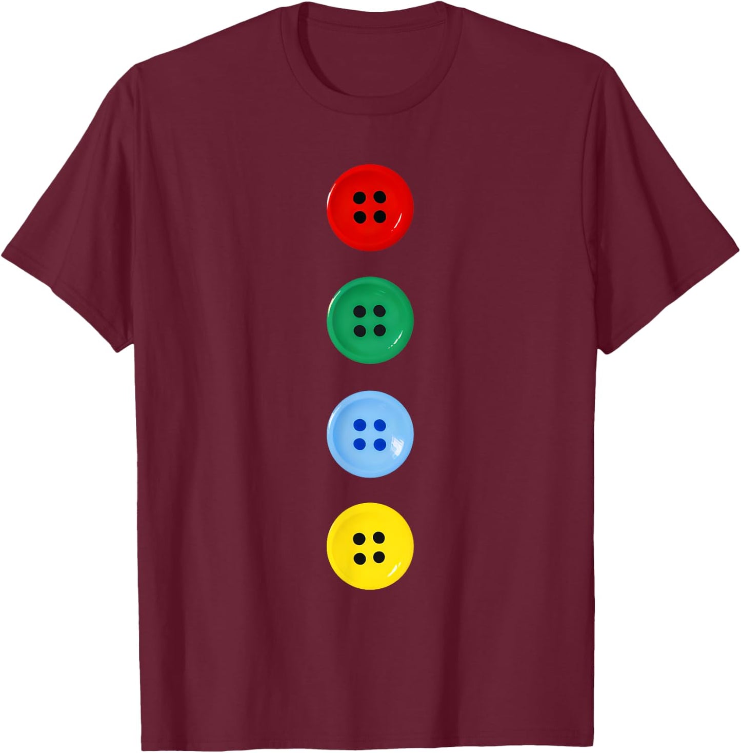 Four Groovy Buttons Blue Cat Funny Halloween Costume Kids T-Shirt - T-Shirt | Maroon