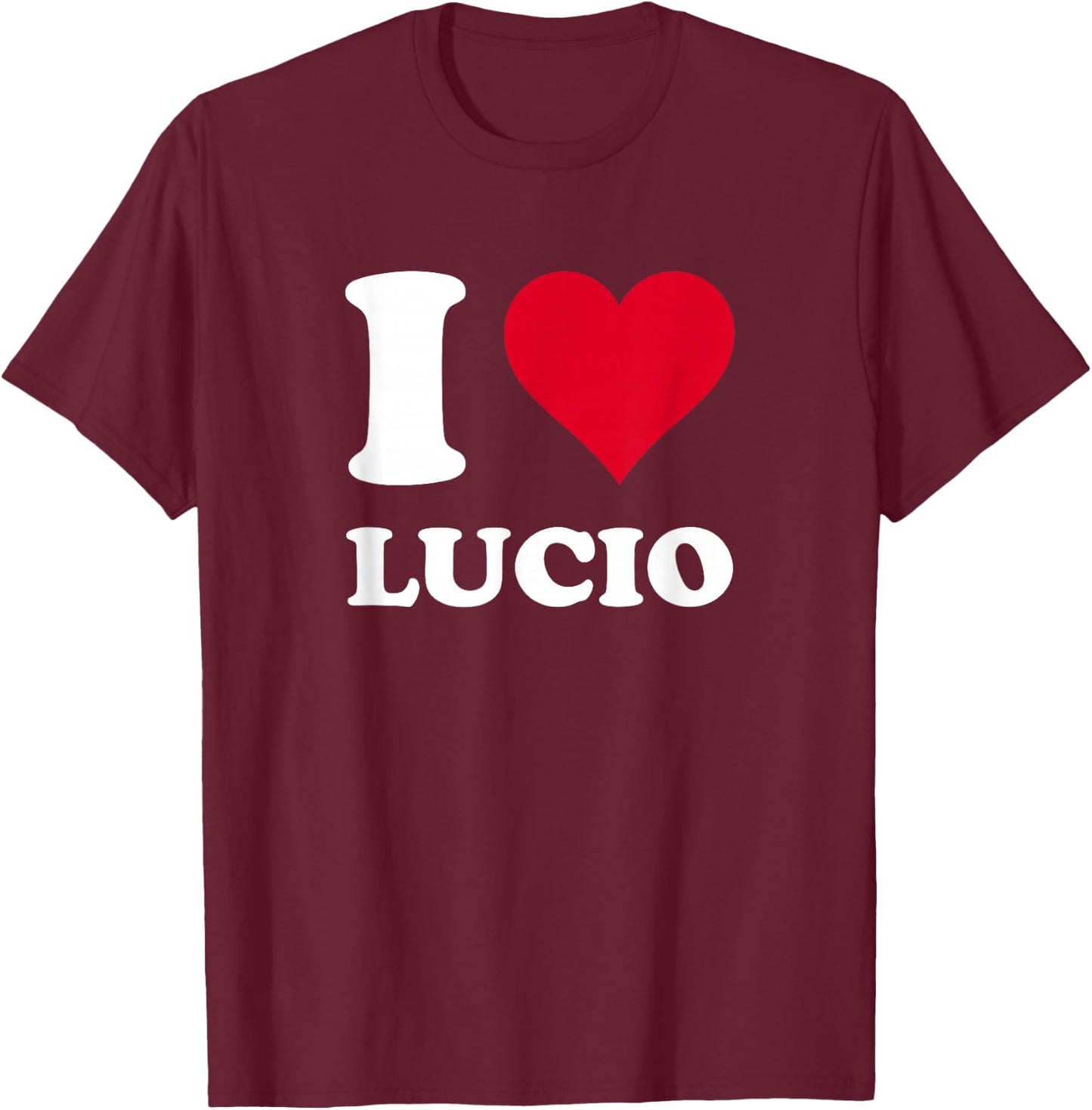 Red Heart I Love Lucio , black T-Shirt - T-Shirt | Maroon